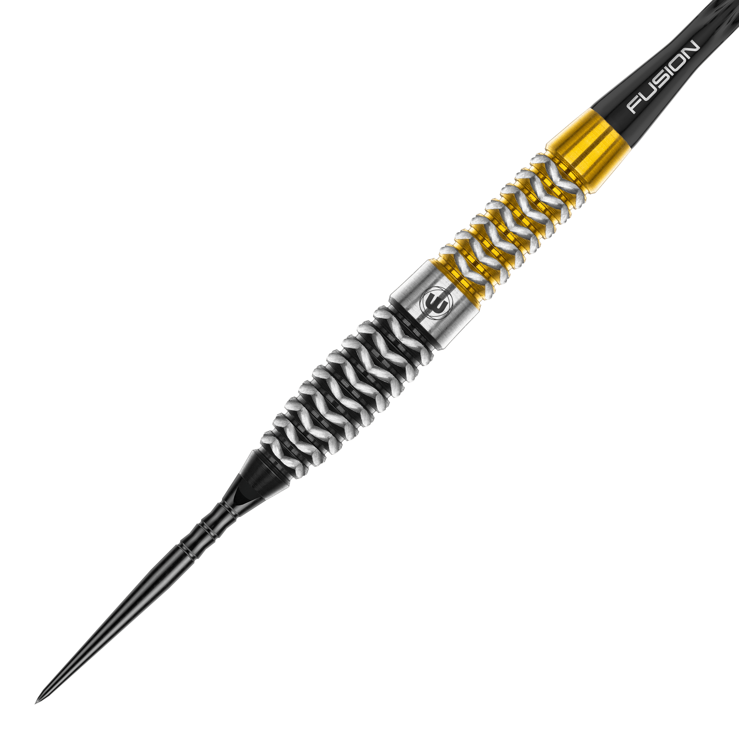 Puntos de conmutación de torpedos Winmau Exion Steeldarts Abgebildet ist ein Winmau Exion Torpedo Switch Point Steeldart. Zu sehen ist der Dartpfeil aus einer anderen Perspektive.