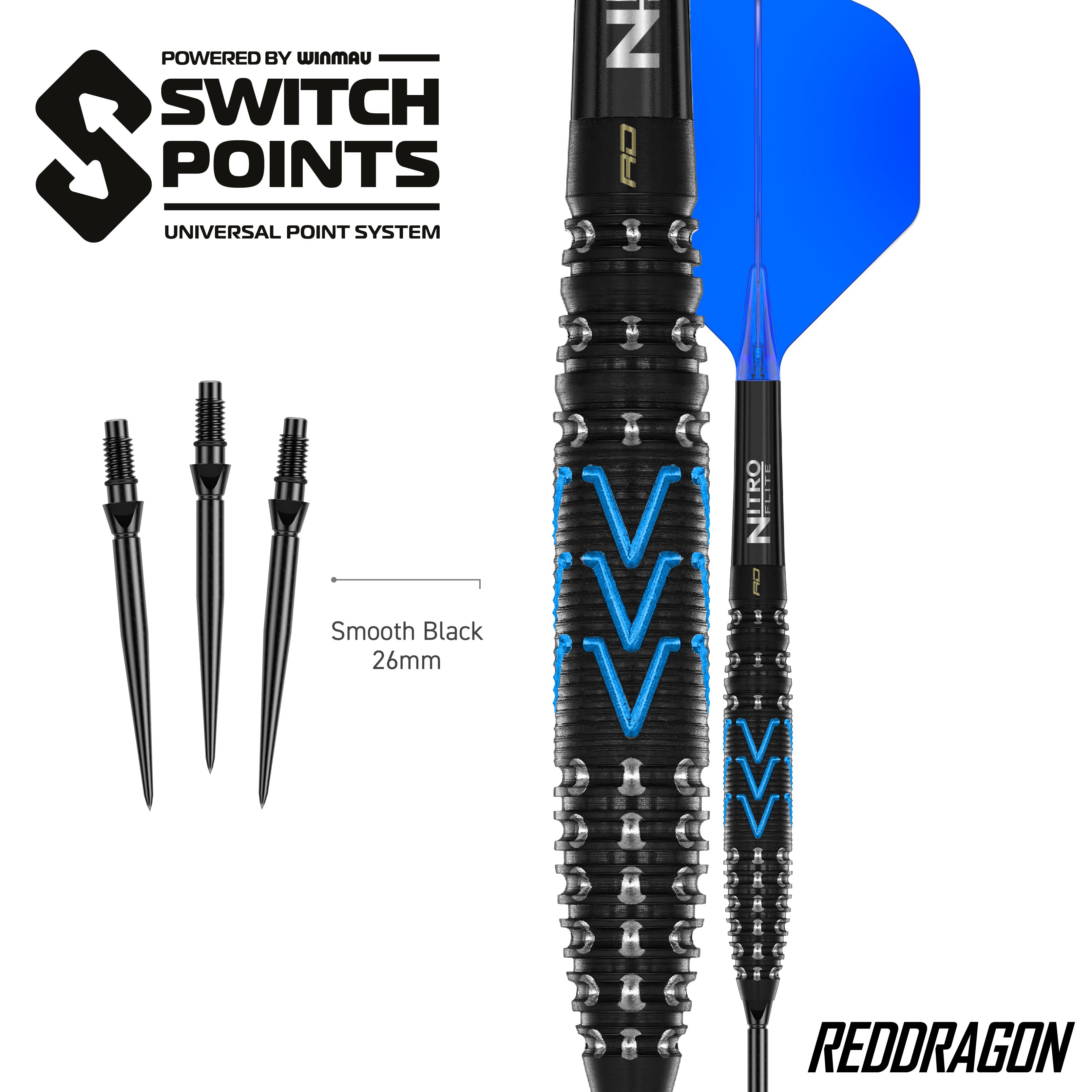 Dardos de acero Red Dragon AMP Torpedo Switch Point Hier sieht man die Red Dragon AMP Torpedo Switch Point Steeldarts. Diese Darts sind für präzises Werfen entwickelt worden.