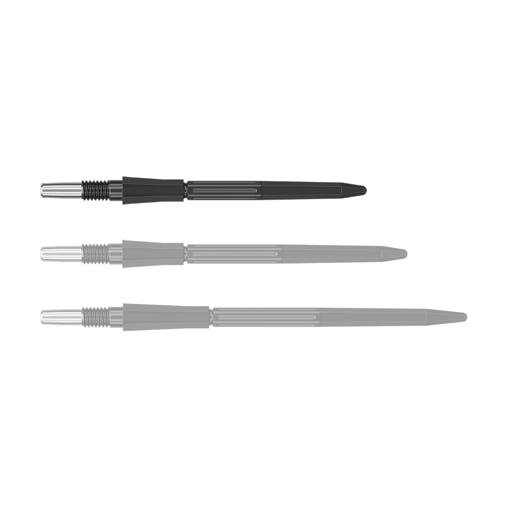 Puntas de dardo Target Elysian Archetype 43 Swiss Point de acero - Negras Das Bild zeigt eine einzelne schwarze Dartspitze der Target Elysian Archetype 43 SwissPoint Serie in 30 mm Länge. Die Spitze liegt einzeln auf neutralem Hintergrund.