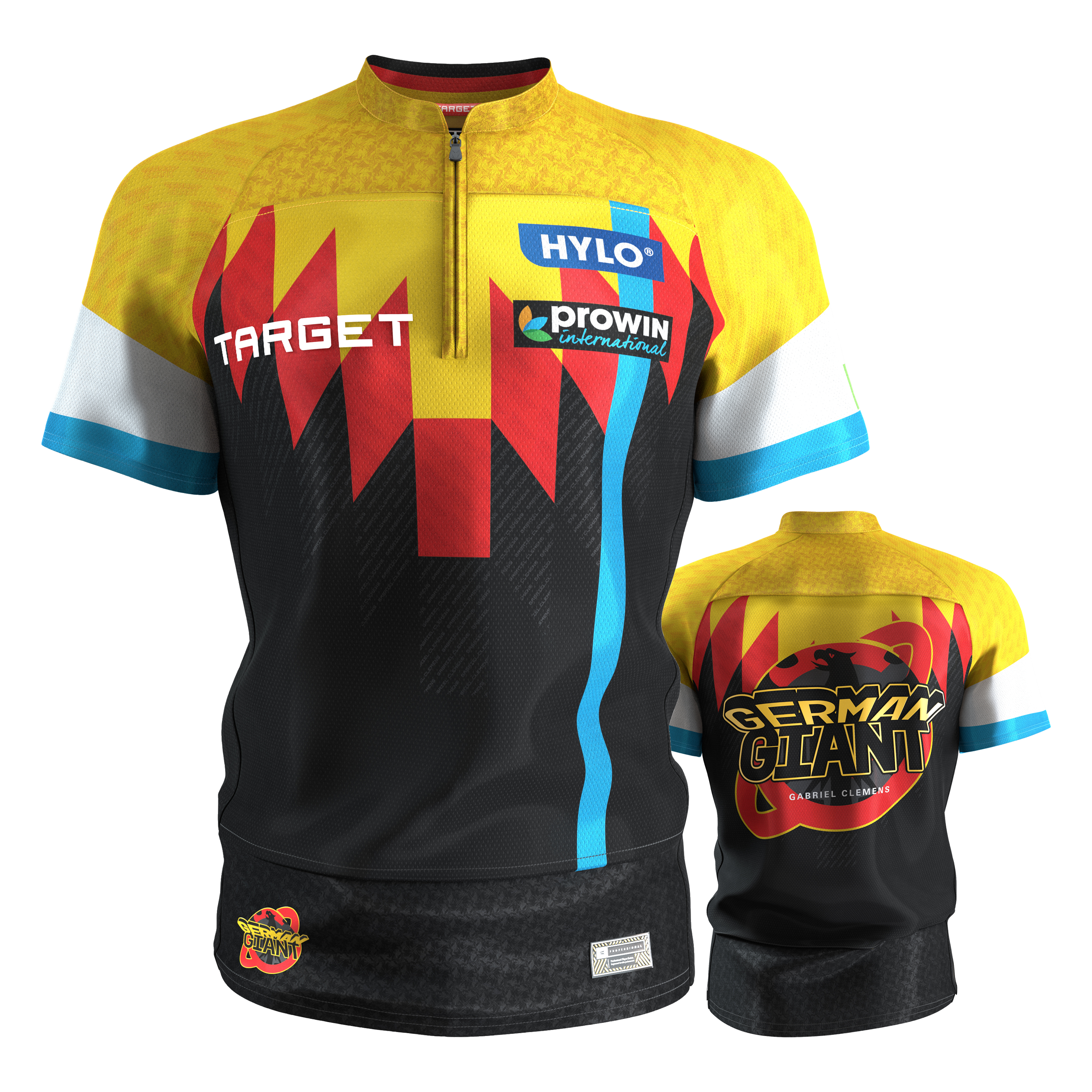 Camiseta de dardos de Gabriel Clemens de Target 2027 Zu sehen ist das Target Gabriel Clemens Dartshirt 2027. Es handelt sich um ein Dartshirt für Fans von Gabriel Clemens.