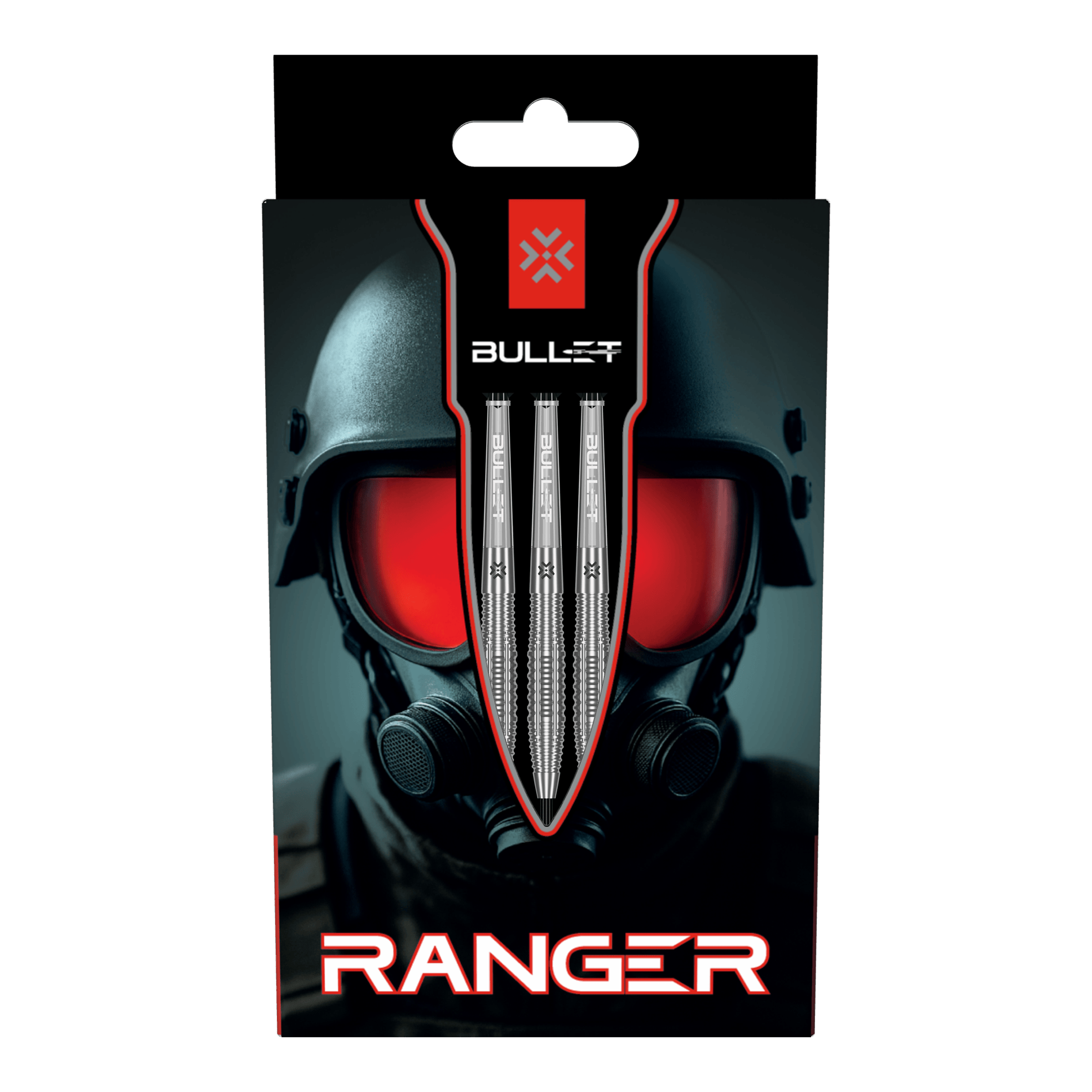 Dardos de acero Bullet Ranger Zu sehen sind die Bullet Ranger Steeldarts. Die Darts sind in einer Dreiergruppe dargestellt.