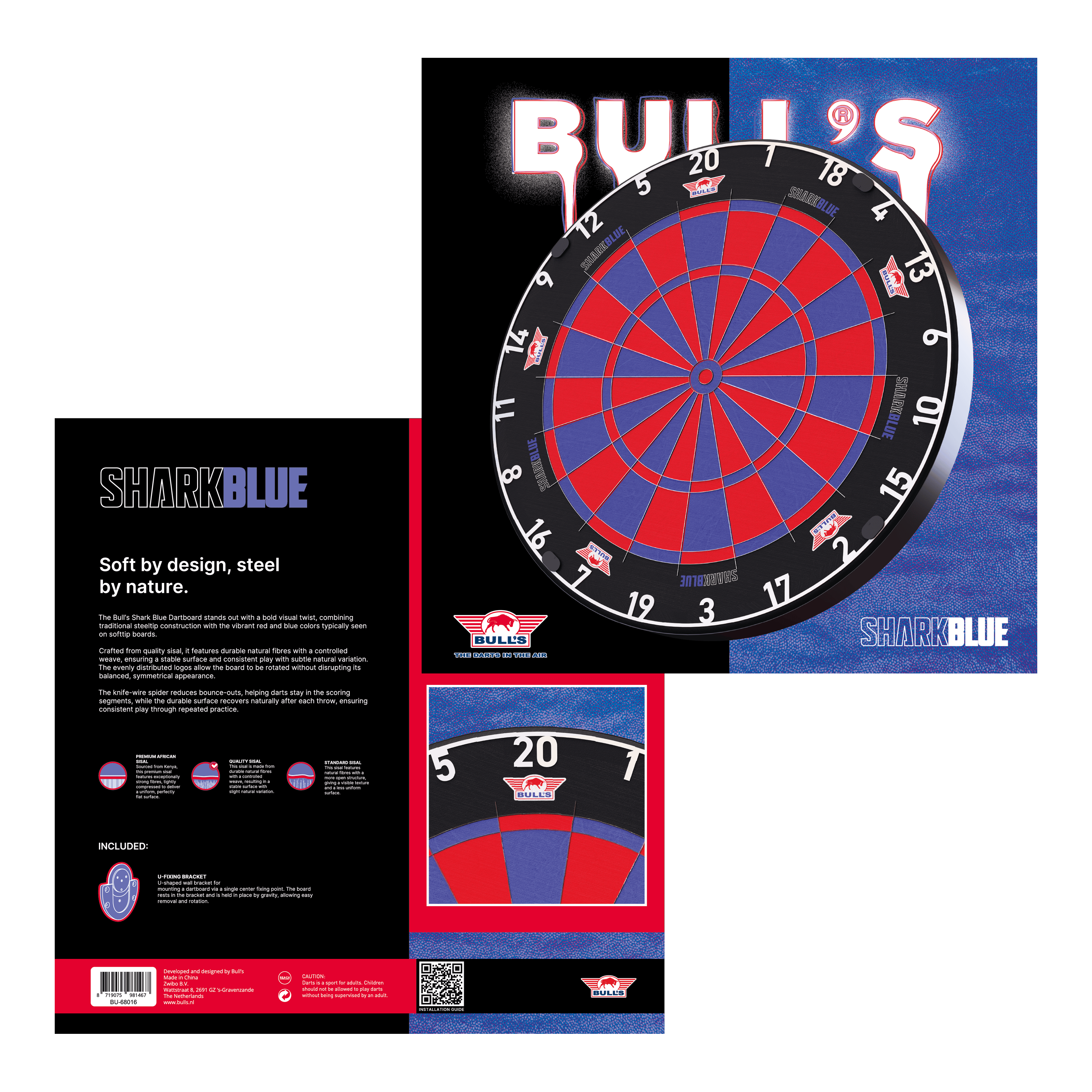Diana de acero Bulls NL Shark Blue Pro Diana de acero Bulls NL Shark Blue Pro