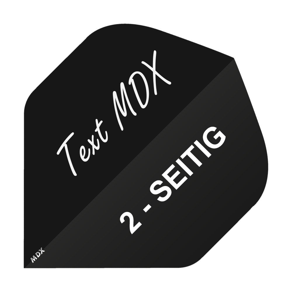 10 juegos de plumas impresas en 2 caras - texto deseado - estándar MDX