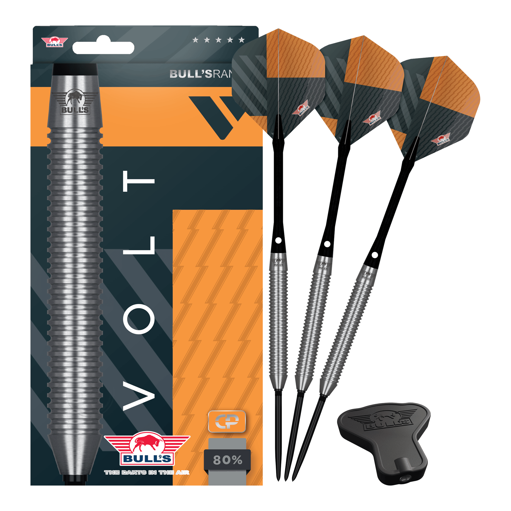 Dardos de acero convertibles Bulls NL Volt Orange