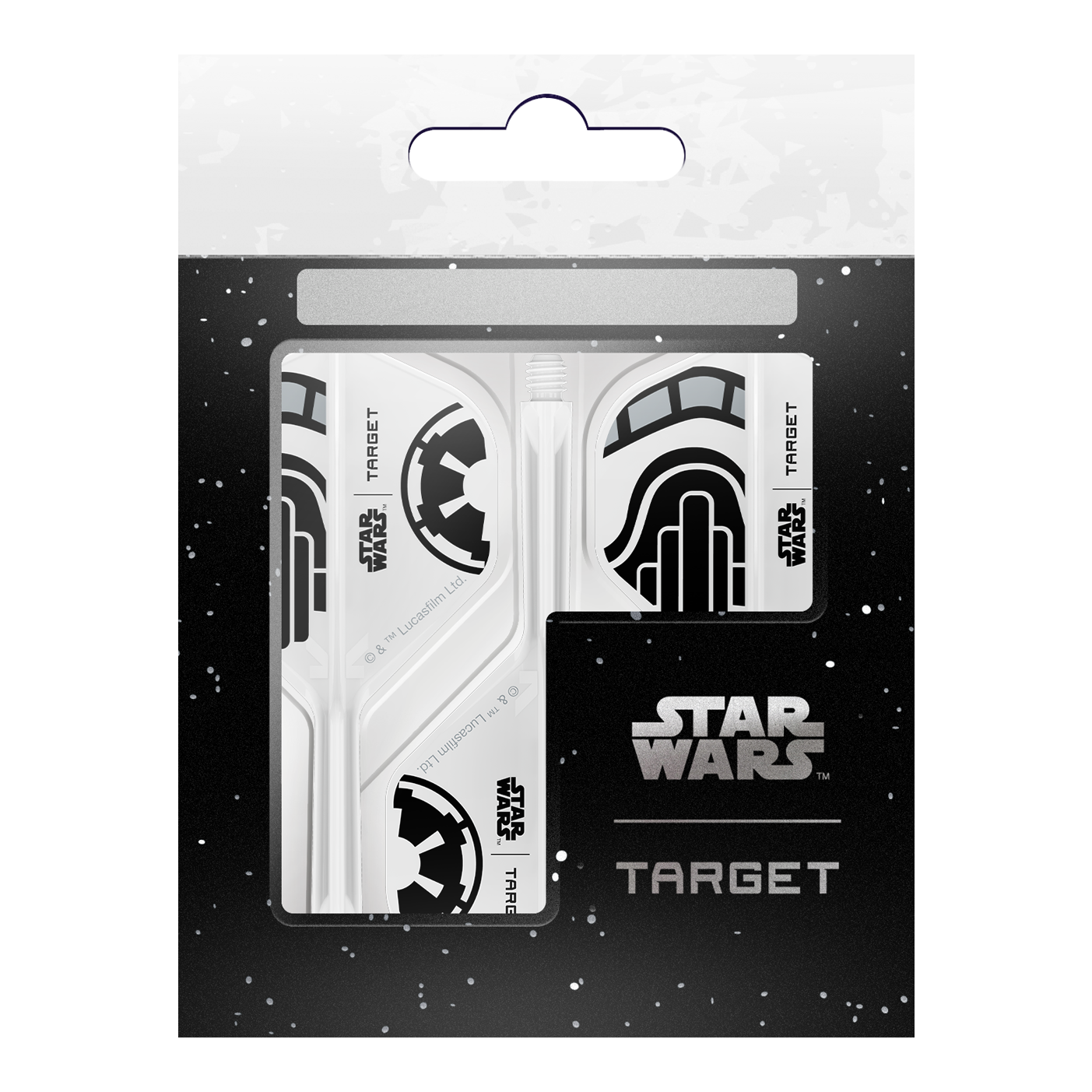 Target Star Wars K-Flex Stormtrooper No2 Standard Flights. Standard-Dartsflights mit Stormtrooper-Motiv inspiriert von Star Wars.