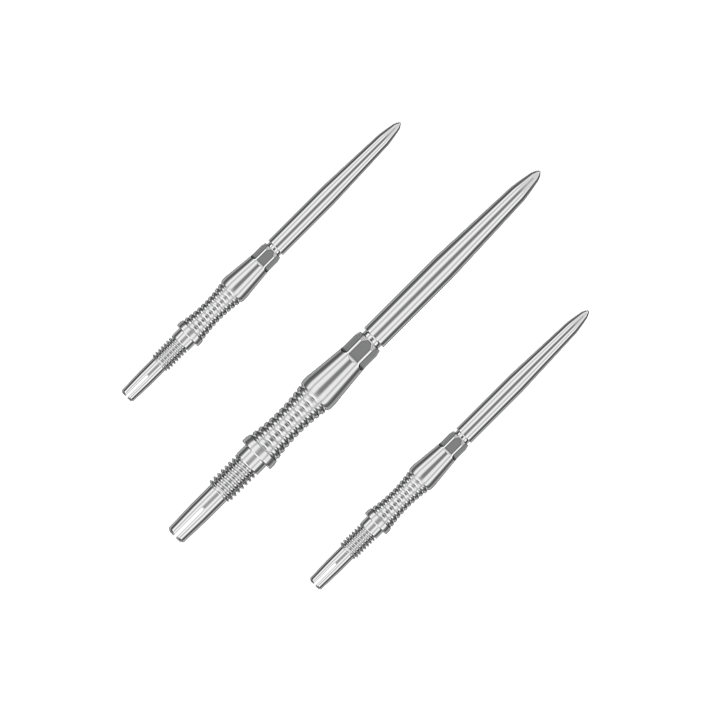 Puntas de dardos Target Swiss Point Signature RST - Plata Abgebildet sind Dartspitzen mit der Bezeichnung '340301_Target_Swiss_Point_Dartspitzen_Signature_RST_Silber_35mm_1Set'. Das Bild zeigt silberne Dartspitzen in einem Set.