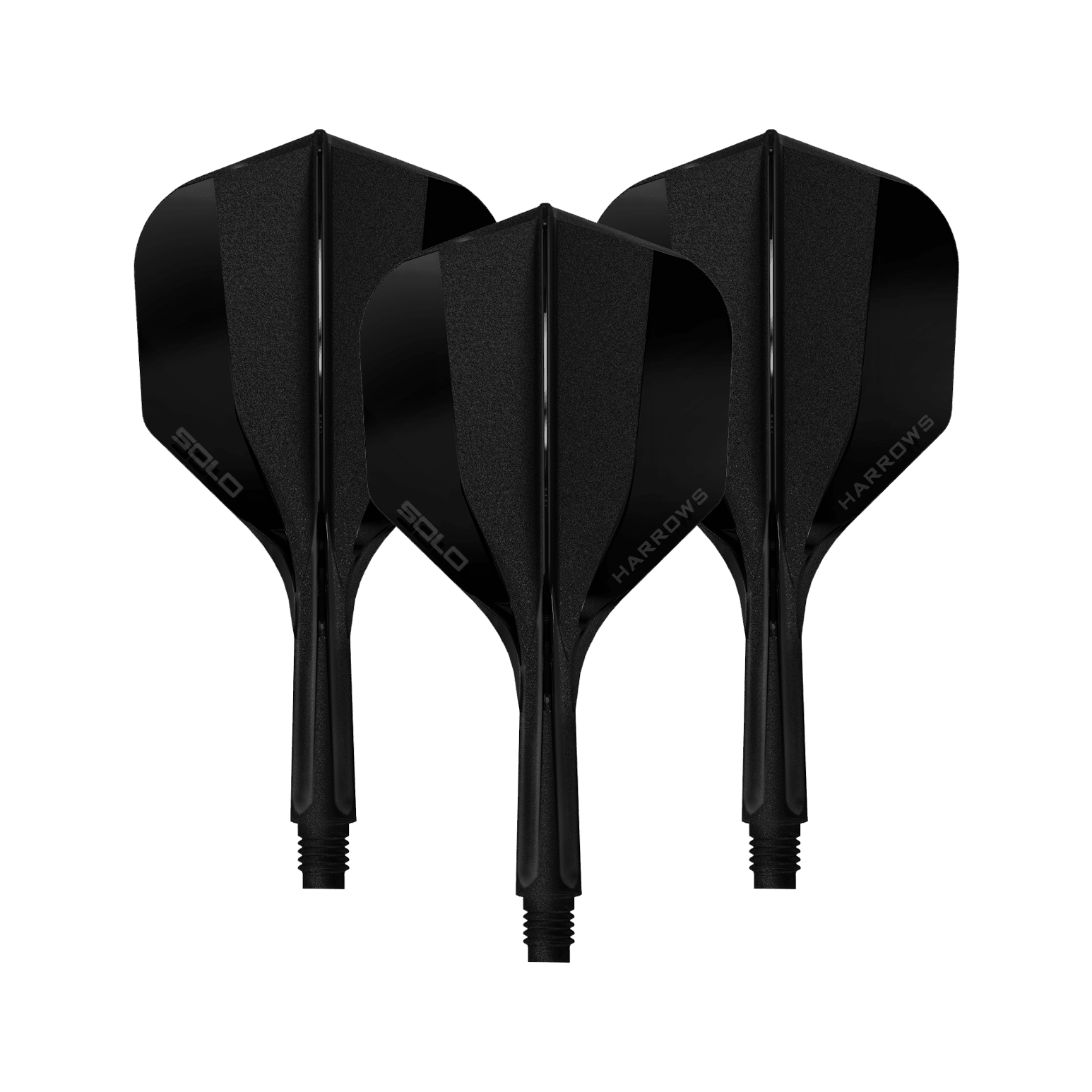 Sistema de eje de vuelo Harrows Solo No6 - Negro Hier sieht man ein Harrows Solo No6 Flight Shaft System in Schwarz, 20mm, 1 Set. Das Produkt wird aus der Seitenperspektive gezeigt.