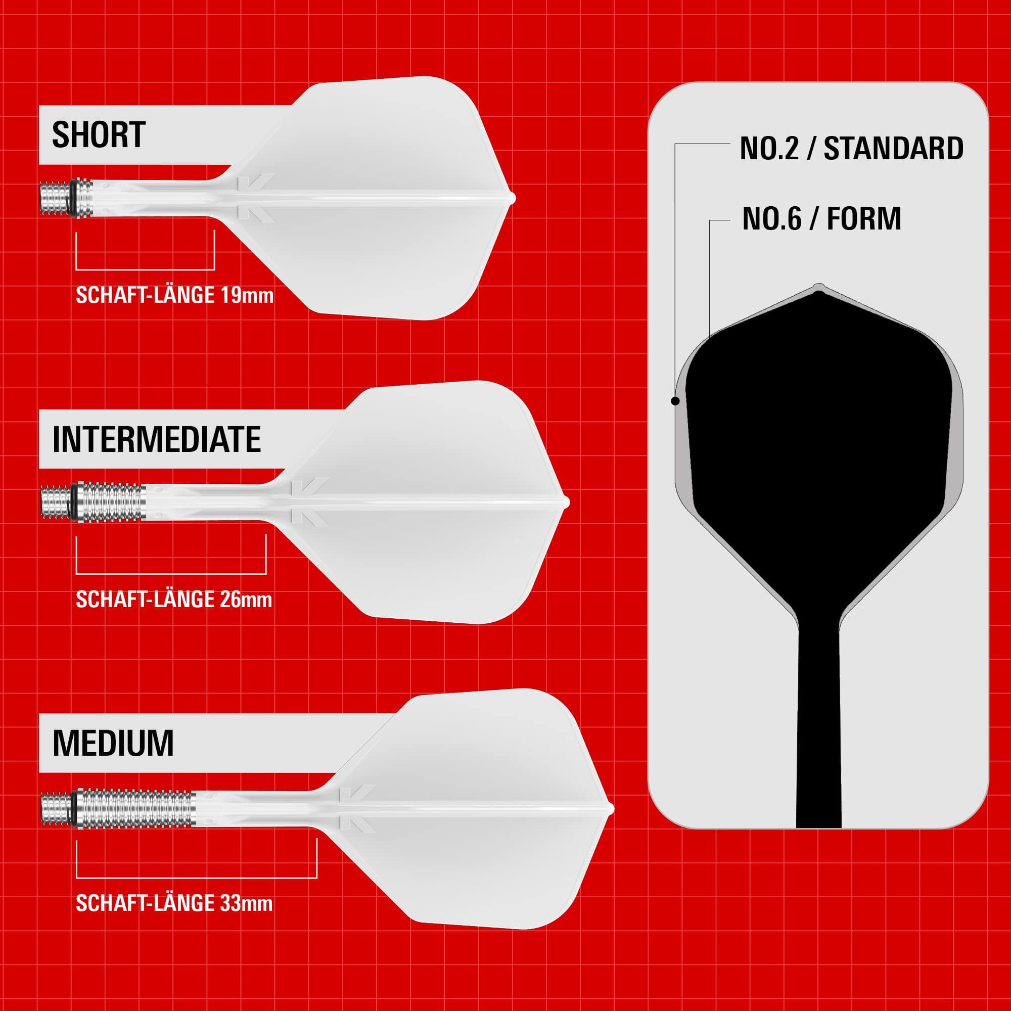 Plumas Target K-Shift No6 - Blancas Das Bild zeigt die Target K-Shift No6 Flights in Weiß. Es handelt sich um Dart-Flights in weißer Farbe.