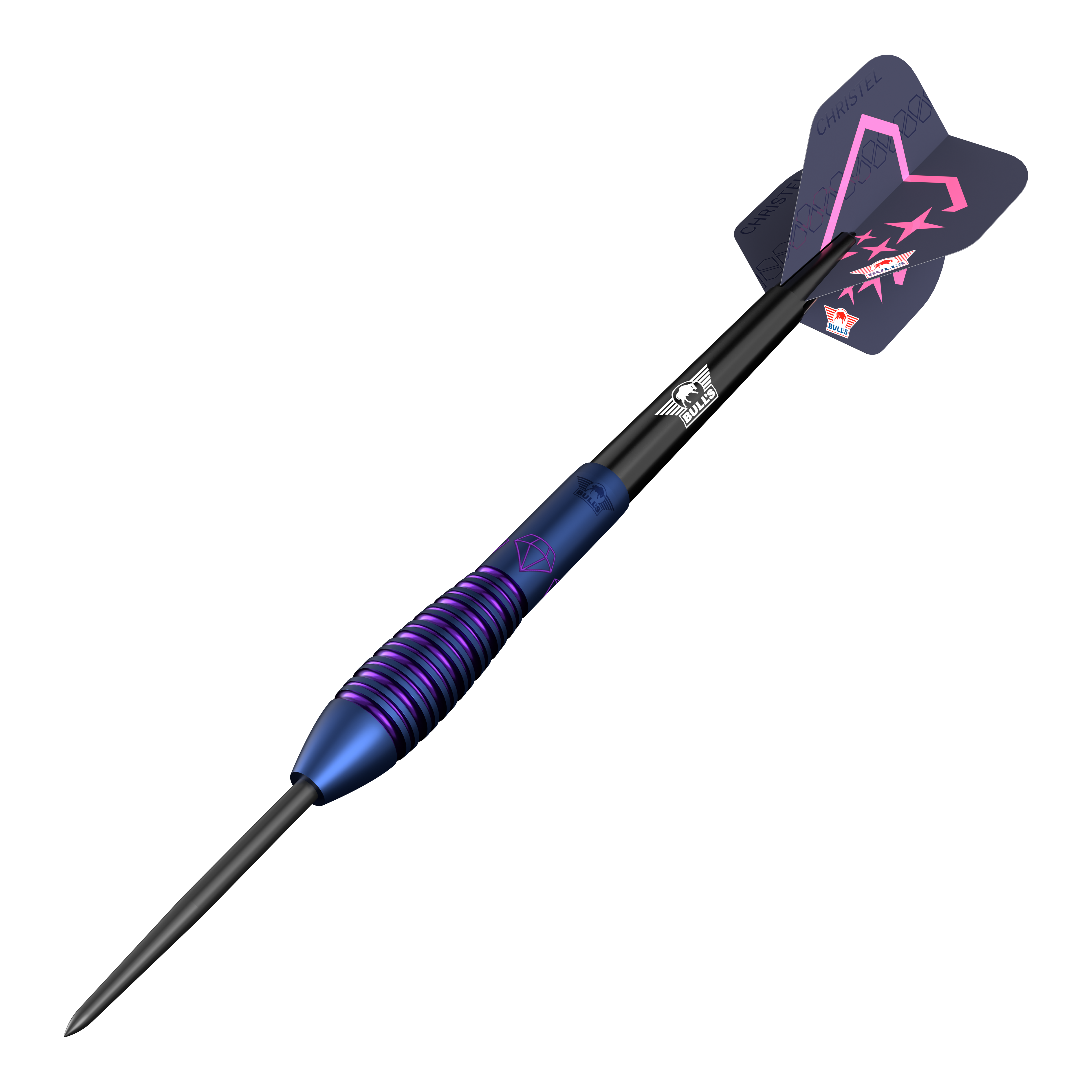 Bulls NL Christel Timmermans Satellite 90 dardos de acero 25g Das Bild zeigt die Bulls NL Christel Timmermans Satellite 90 Steeldarts 25g. Diese Darts eignen sich besonders für Turnierspieler.