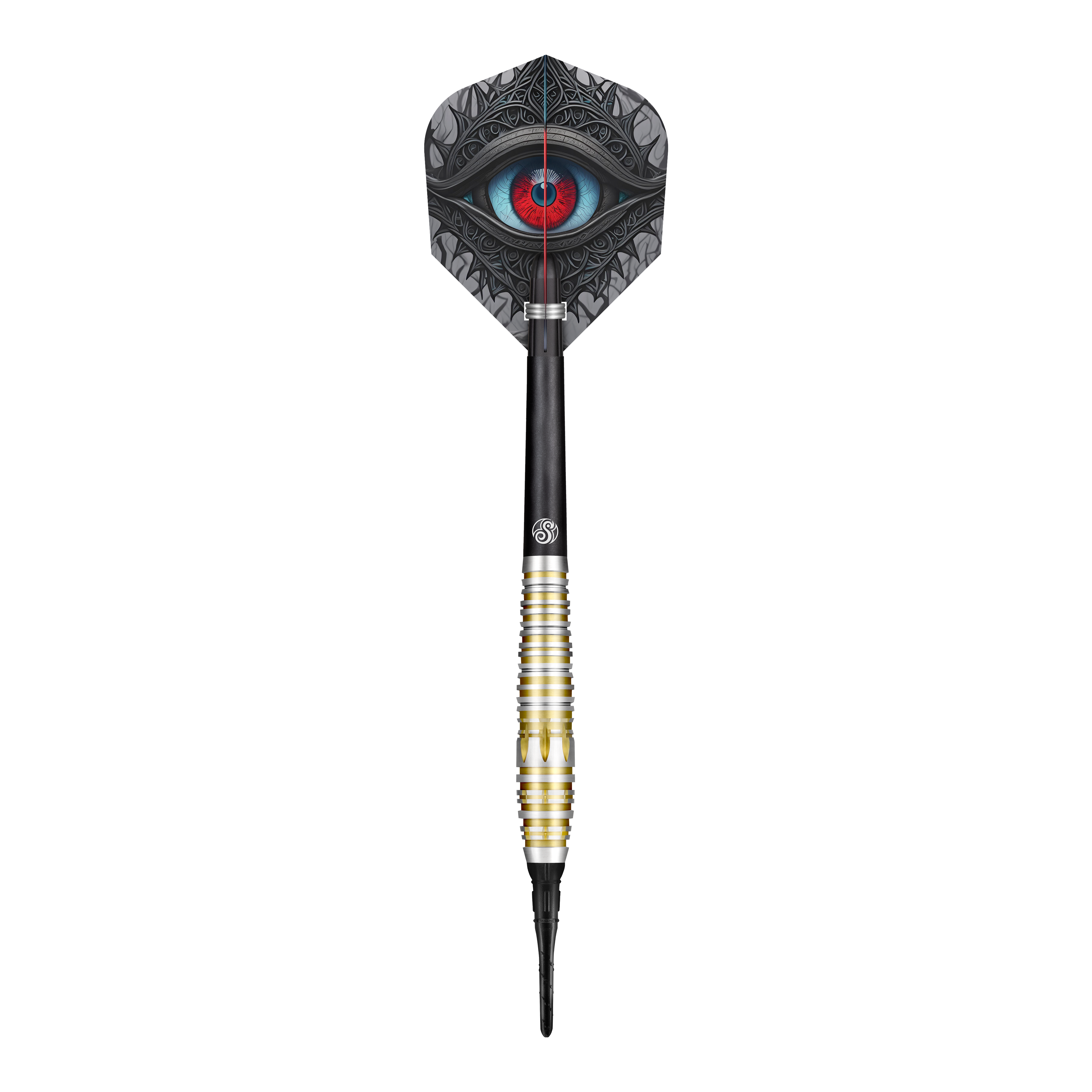 Dardos suaves Shot Celt Balor Der Shot Celt Balor Softdart ist ein eleganter Dartpfeil mit einem auffälligen Design. Auf der Flight ist ein großes, detailliertes Auge abgebildet.