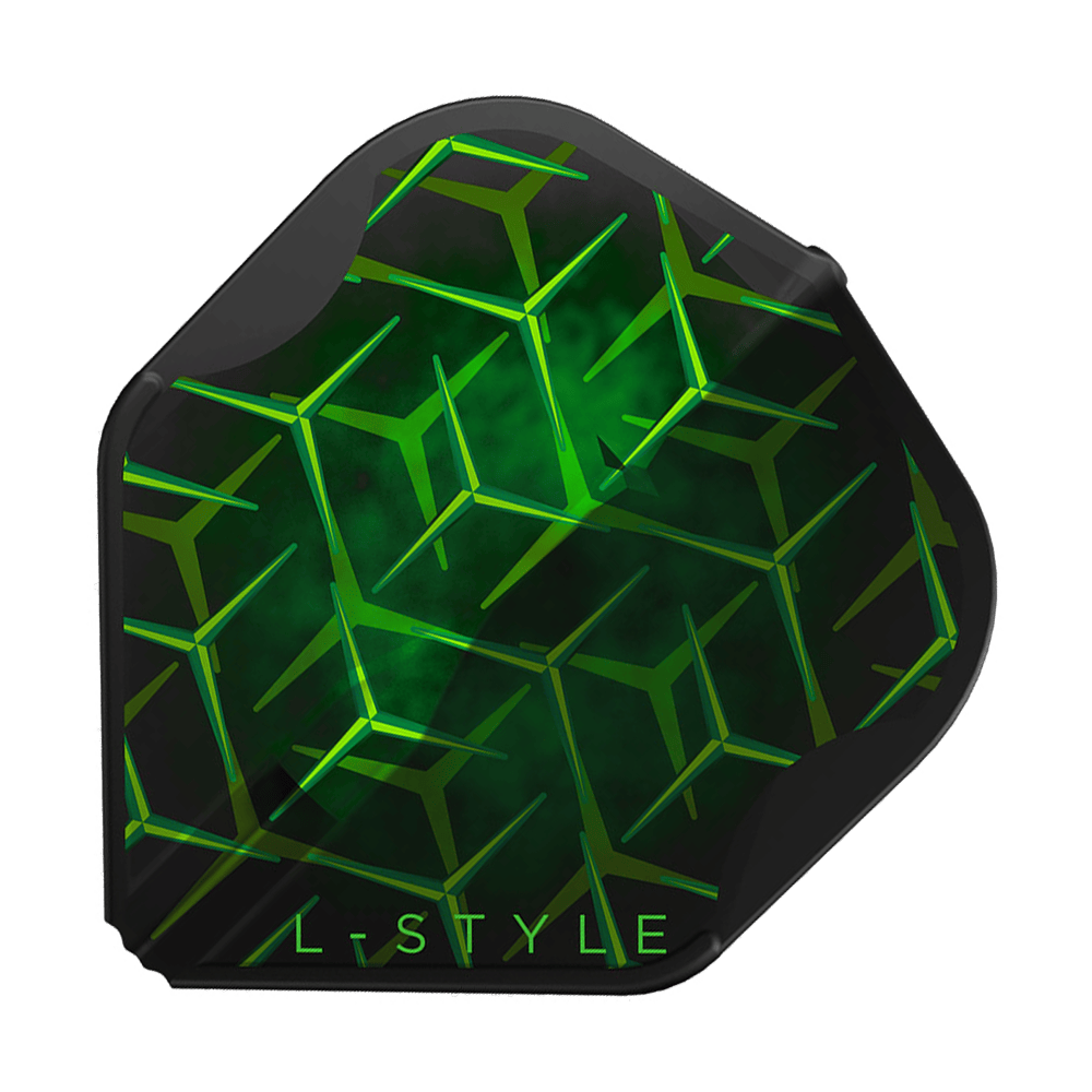 Plumas L-Style Lukas Wenig V1 Negras L1EZ L-Style Lukas Wenig V1 Black L1EZ Flights sind als Einzelstück mit mattem Finish abgebildet. Die schwarze Farbe hebt die Struktur hervor.