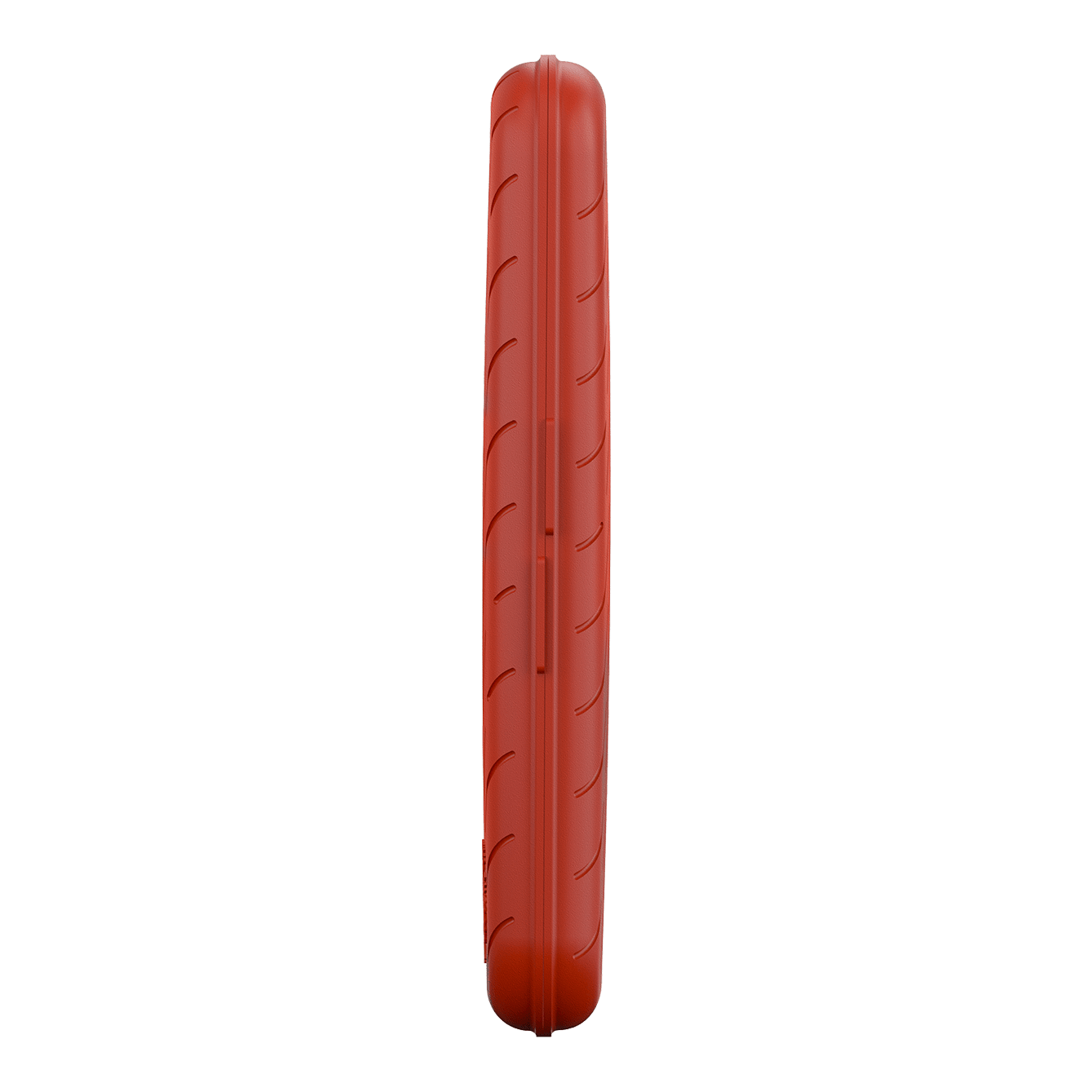 Estuche para dardos Harrows Slimcase Das Bild zeigt eine schlanke, rote Darttasche von der Seite. Die Oberfläche ist strukturiert und leicht abgerundet.
