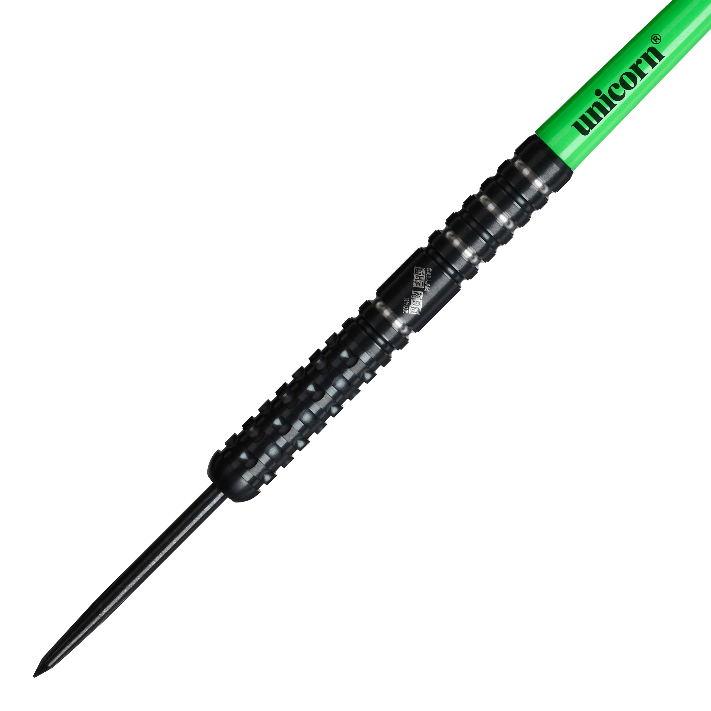 Dardos de acero Unicorn Wraith Callan Rydz - 23 g Hier sind die Unicorn Wraith Callan Rydz Steeldarts - 23g abgebildet. Man erkennt deutlich die Form und das Material des Produkts.