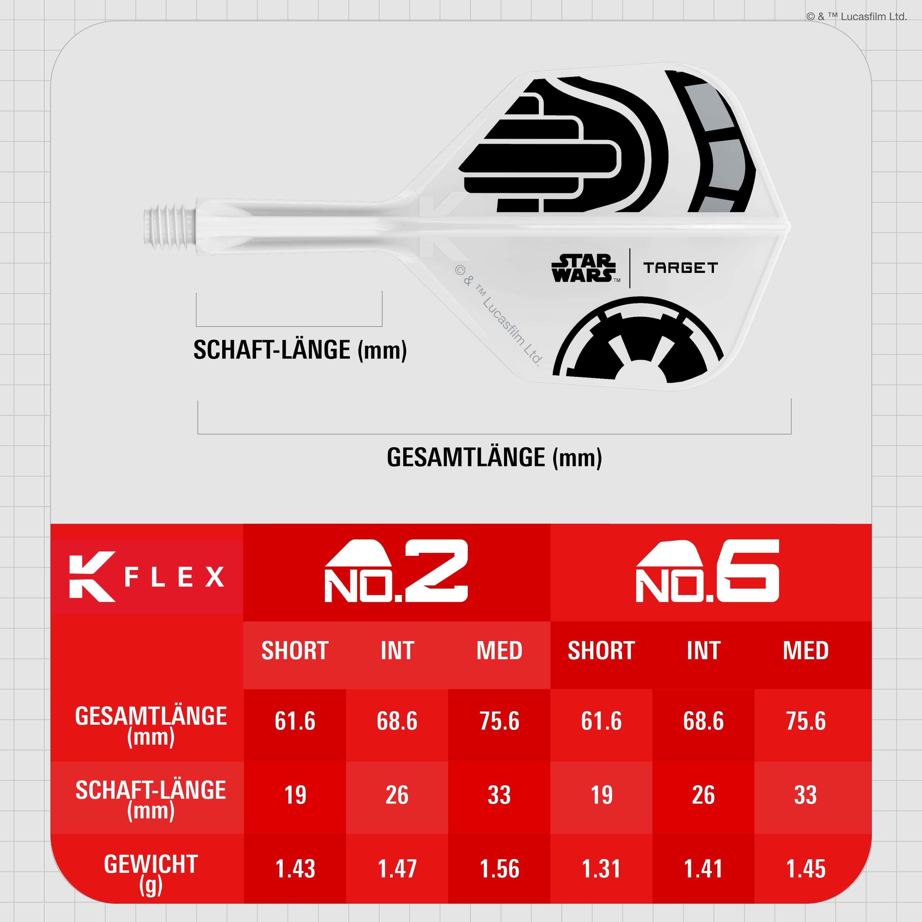 Target Star Wars K-Flex Stormtrooper No. 2 Vuelos Estándar Target Star Wars K-Flex Stormtrooper No6 Flights Hochwertige Dart-Flights mit Stormtrooper-Design. Perfekt für Star Wars Fans und Dartsportler.