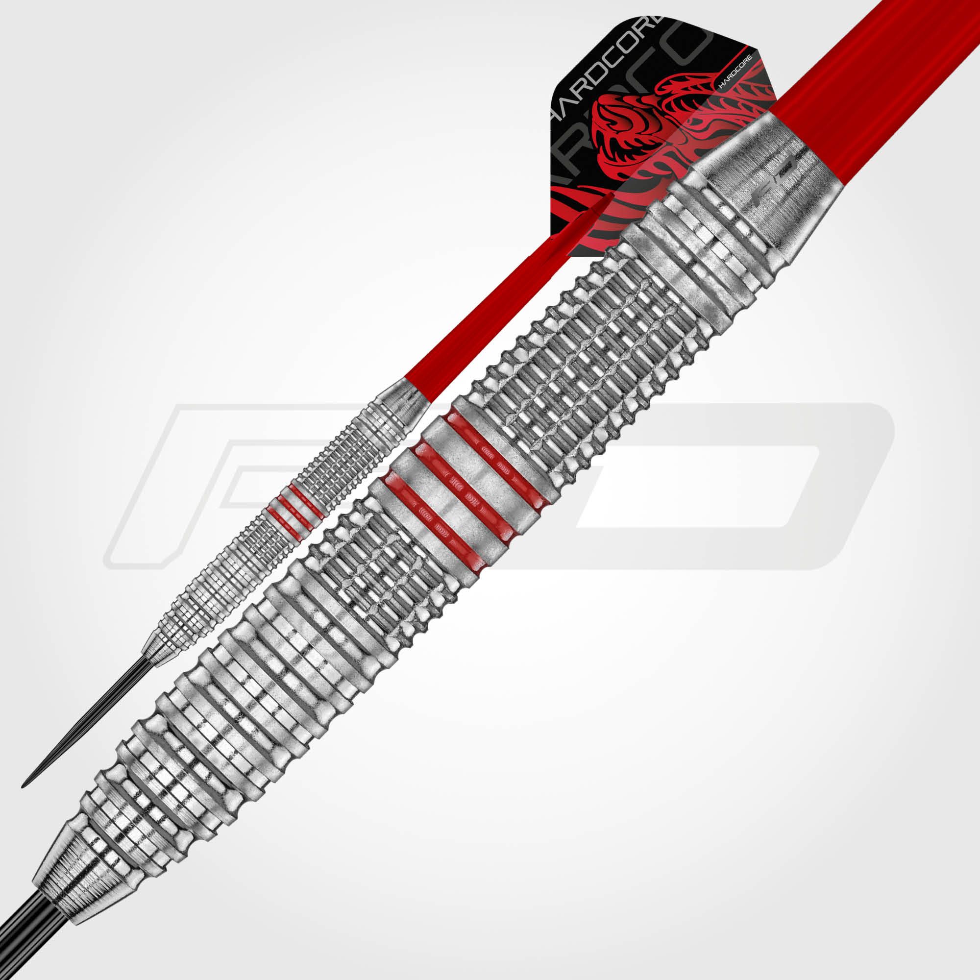 Dardos de latón y acero Red Dragon Jonny Clayton - 21 g Die Red Dragon Jonny Clayton Brass Steeldarts - 21 g sind auf dem Bild zu sehen. Dies ist ein Set von Steeldarts mit einem Gewicht von 21 Gramm.