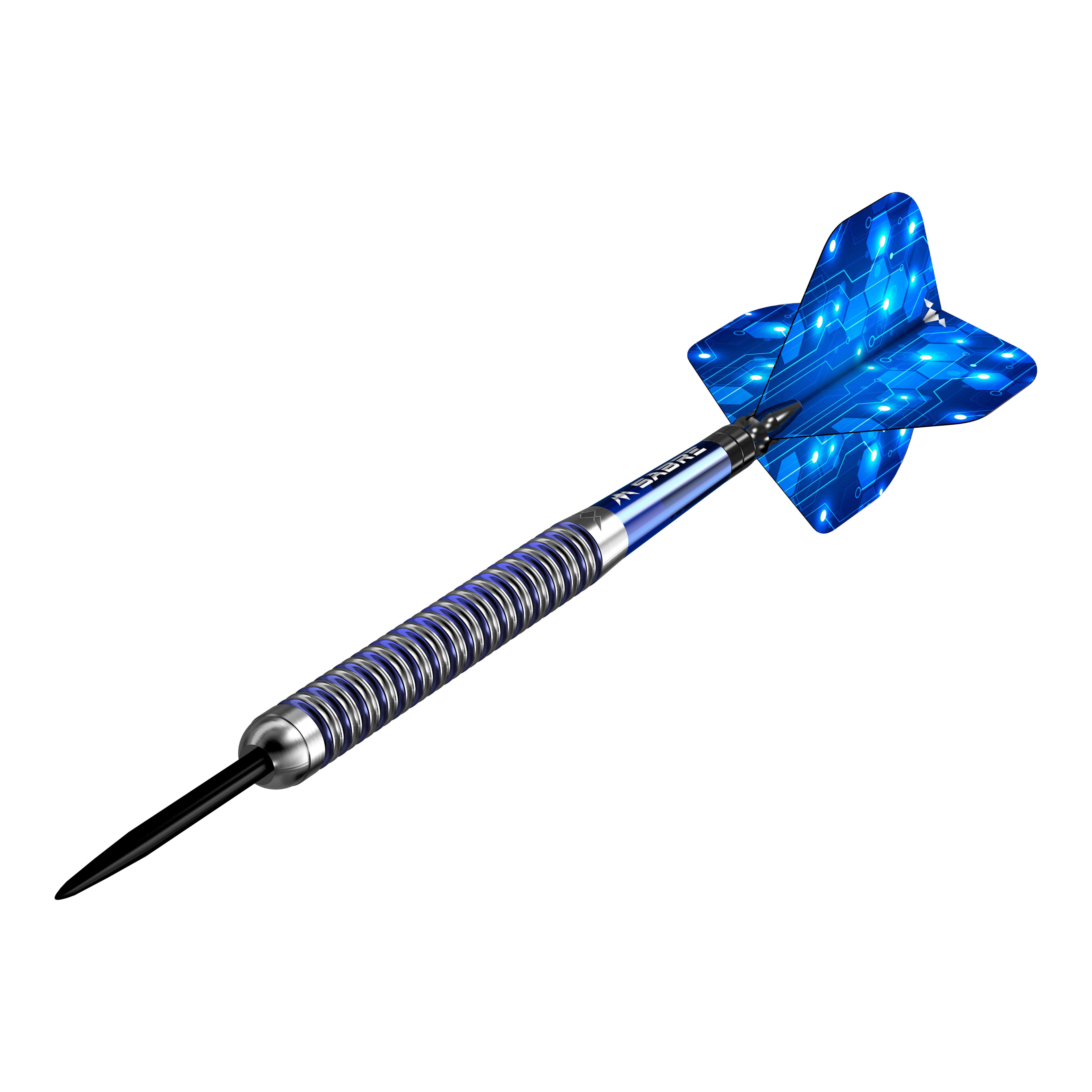 Dardos de acero Mission ION Blue Silver Mission ION Blue Silver Steeldarts werden präsentiert. Die Darts haben ein auffälliges blau-silbernes Design.