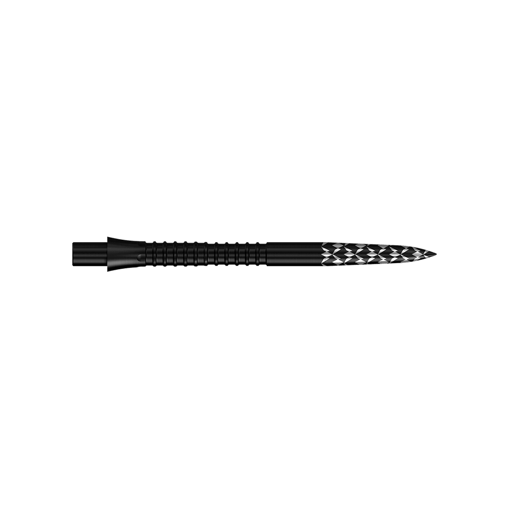 Puntas de dardos Mission Caliburn EVO con logotipo GV - Negro Das Bild zeigt einen Artikel mit dem Dateinamen 'M002125_Mission_Caliburn_EVO_GV-Logo_Steeldartspitzen_Schwarz_32mm_2'. Wahrscheinlich handelt es sich um schwarze Steeldartspitzen mit einer Länge von 32mm.