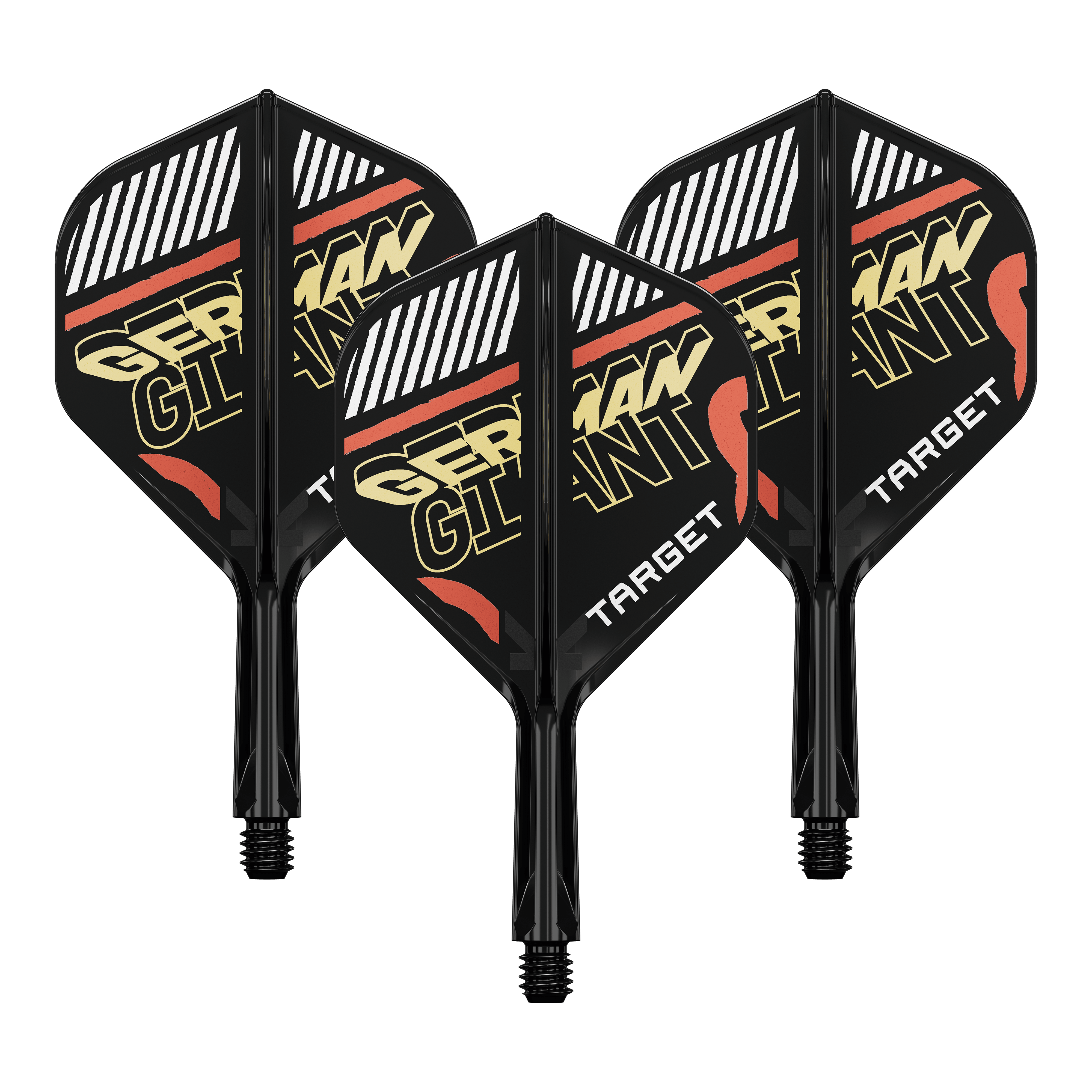 Das Bild zeigt ein Flight-Shaft-System für Darts. Es handelt sich um ein Zubehör für professionelle Dartspieler.