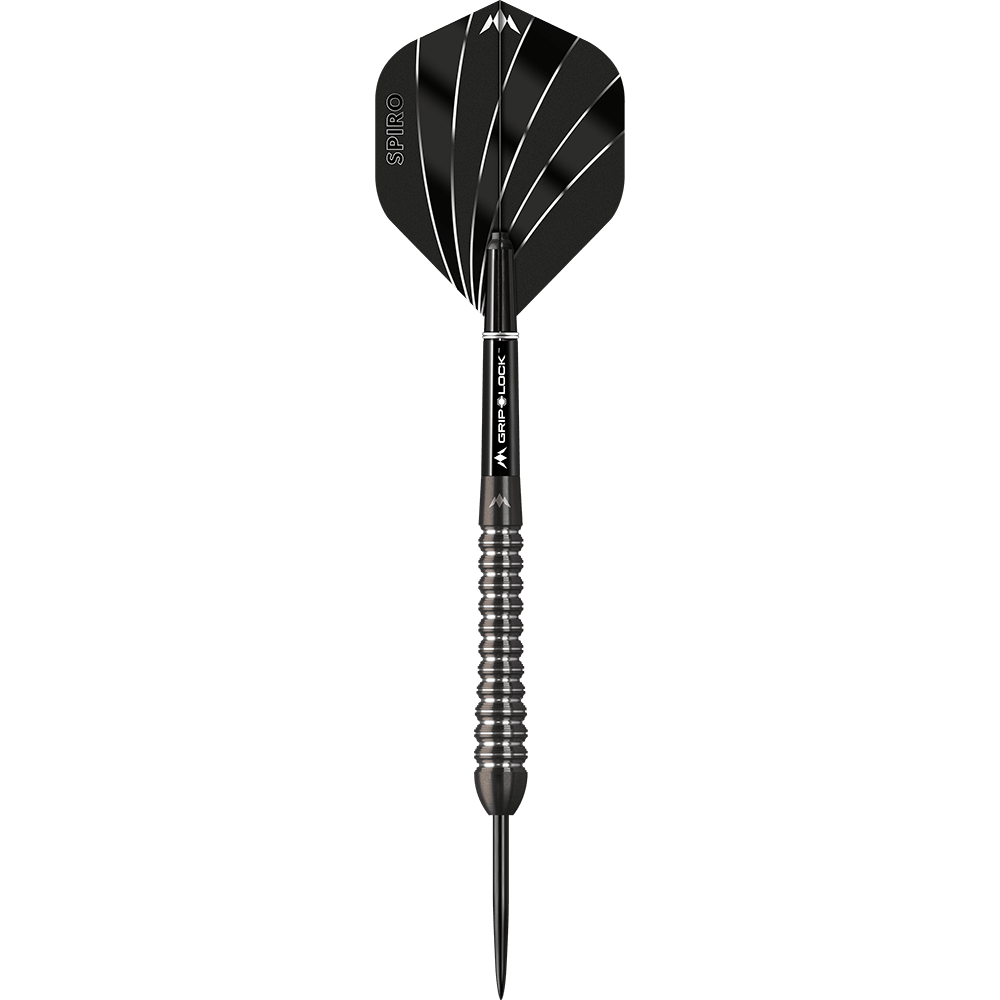 Dardos de acero Mission Spiro Modelo 2 - 22 g Dies ist ein Mission Spiro Model 2 Steeldart mit einem Gewicht von 22 Gramm. Der Dart hat ein modernes Design mit schwarzen und silbernen Akzenten.