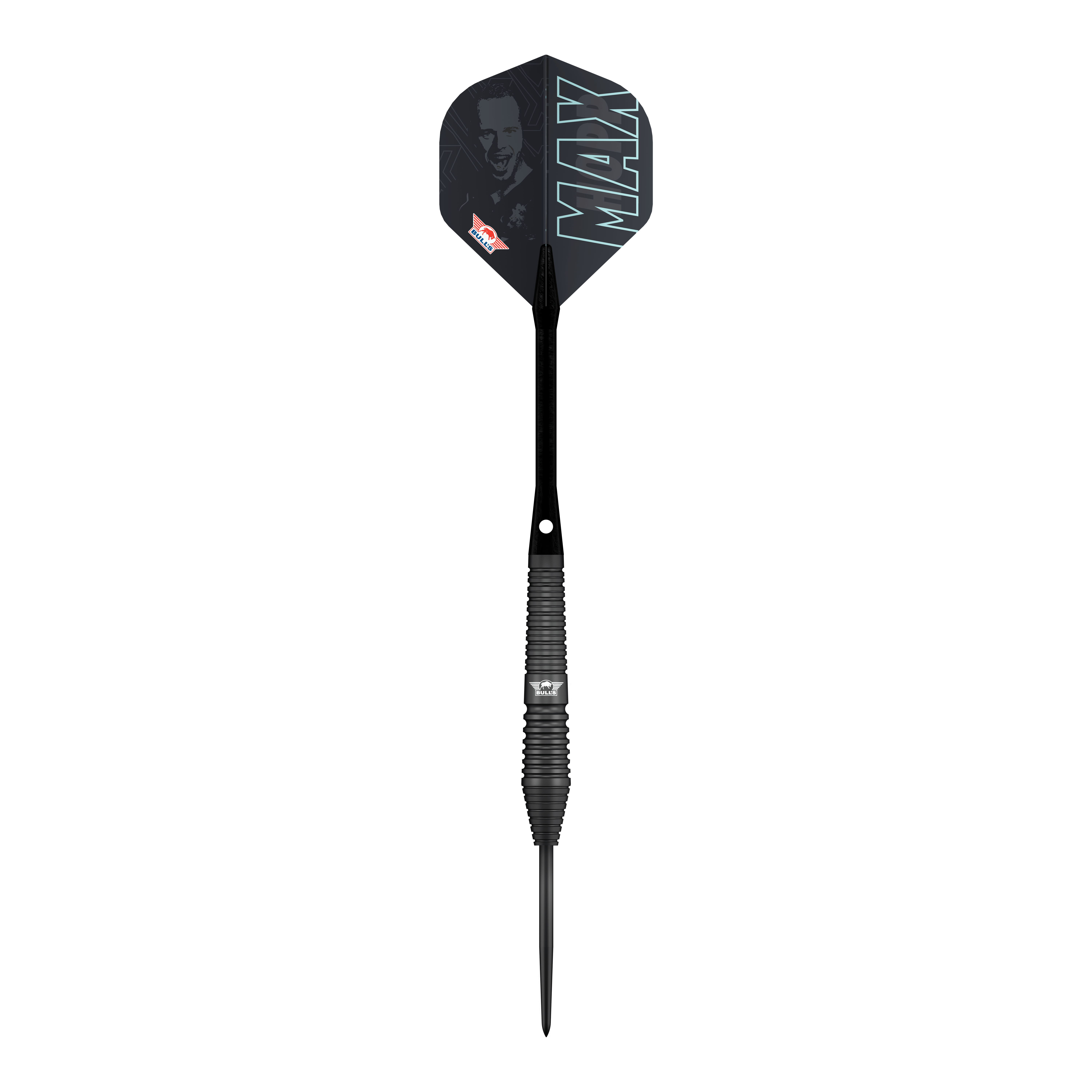 Dardos Bulls NL Max Hopp de acero negro Die Bulls NL Max Hopp Black Steeldarts werden gezeigt. Die Darts sind als Set auf einem einfachen Hintergrund abgebildet.