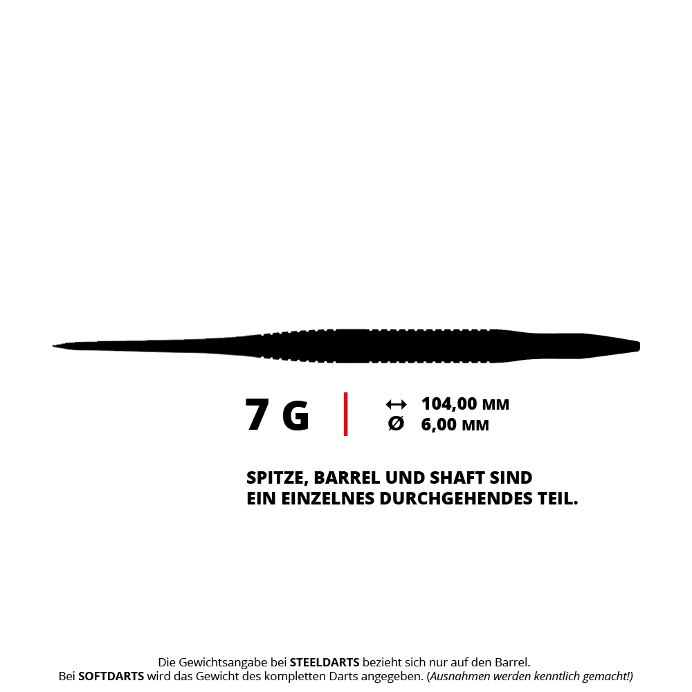 Dardos de acero Caliburn TTD Complete Titanium T3 Silver - 7 g Auf dem Bild sieht man die Caliburn TTD Complete Titanium T3 Silver Steeldarts mit einem Gewicht von 7g. Die Steeldarts bestechen durch ihr elegantes silbernes Design.