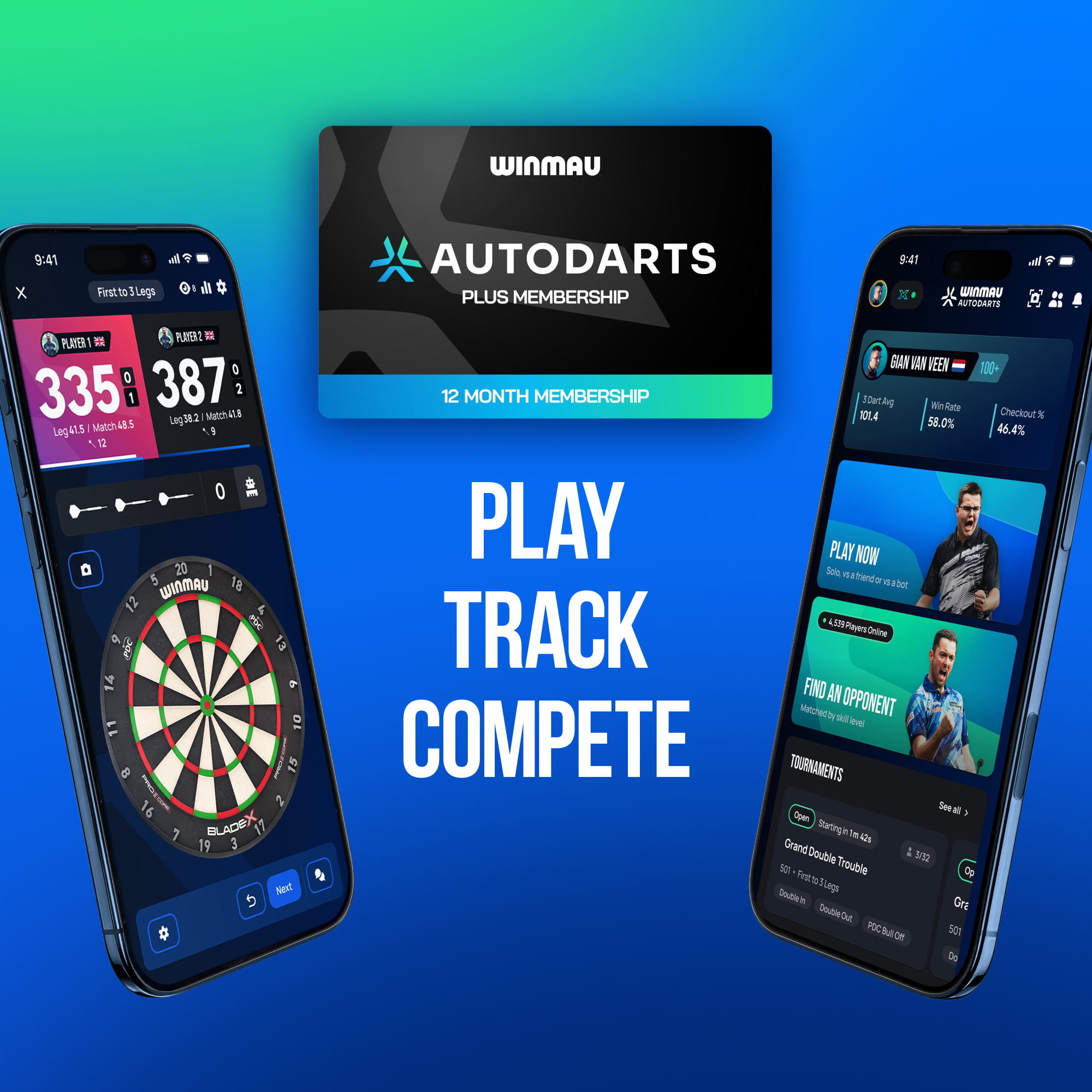 Soporte para dispositivo Winmau Autodarts y paquete de membresía de 12 meses Abgebildet ist das Winmau Device Stand & 12 Monate Membership Bundle. Das Set umfasst einen Ständer und eine 12-monatige Mitgliedschaft für Dartspieler.