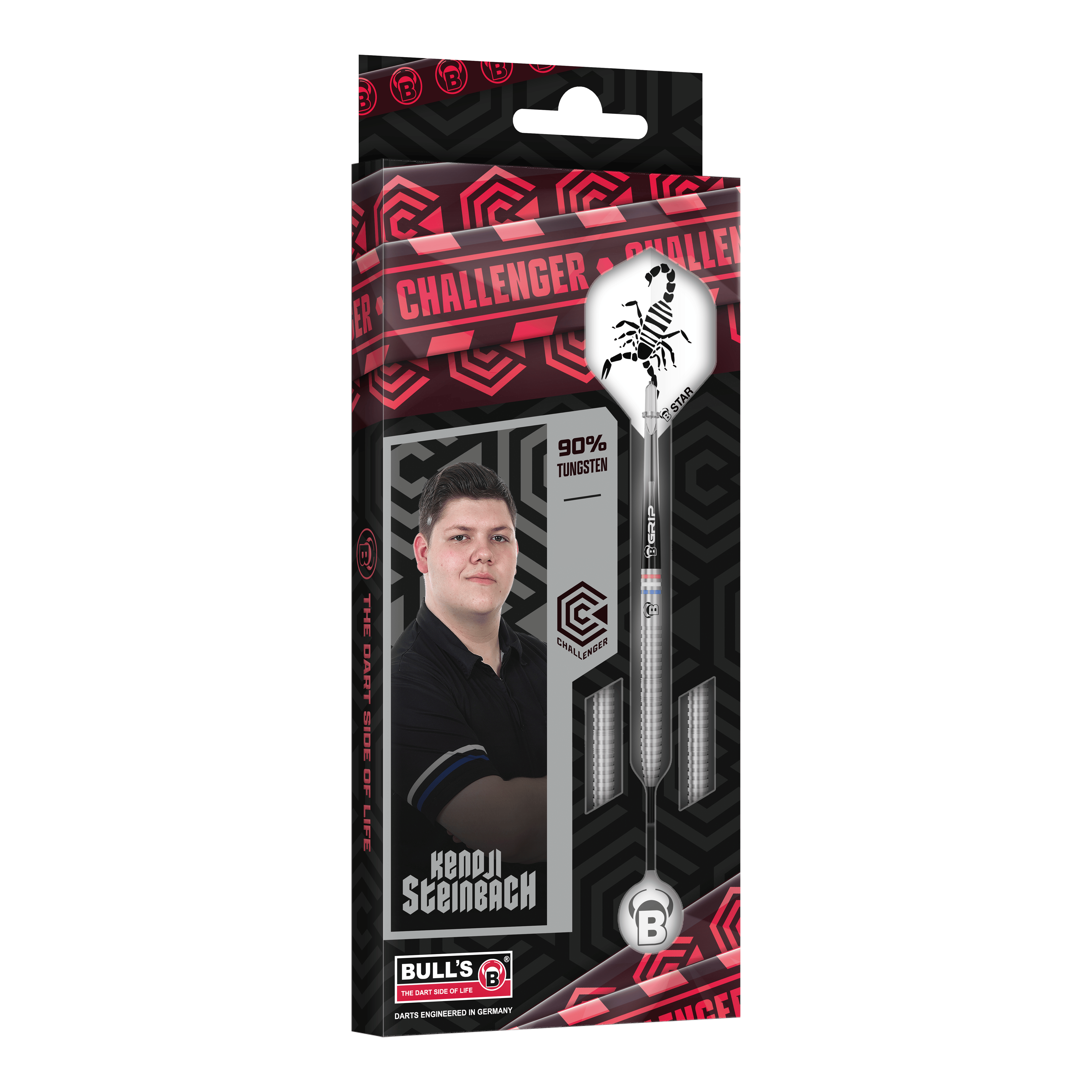 Dardos de acero Bulls Challenger Kendji Steinbach - 23 g Auf dem Bild sind die Bulls Challenger Kendji Steinbach Steeldarts - 23g zu sehen. Das Produkt ist ideal für ambitionierte Dartspieler.