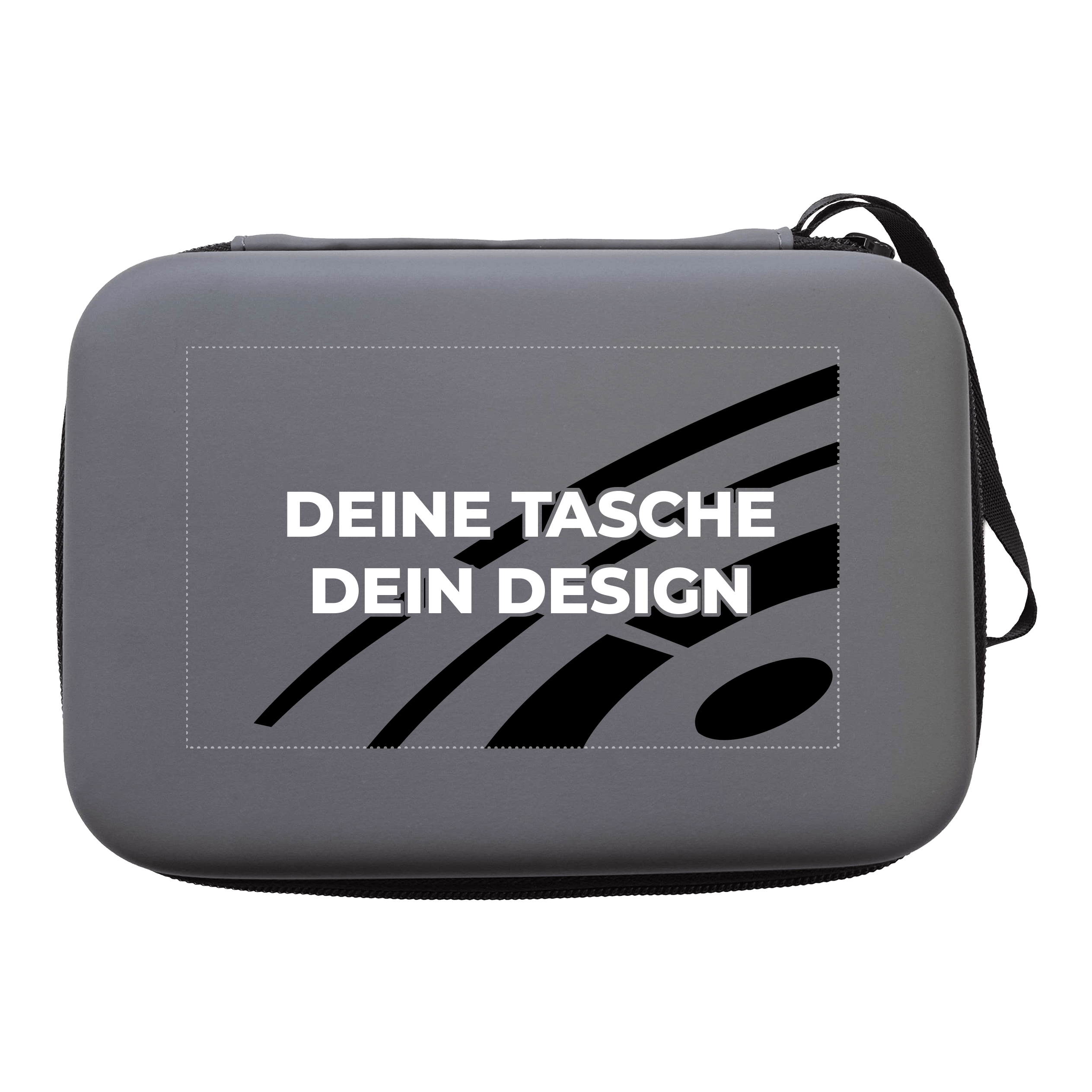 Estuche para dardos System-4 con tu diseño Das Foto zeigt ein McDart System4 Dartcase in Grau. Das Etui ist teilweise geöffnet und gibt einen Einblick ins Innere.