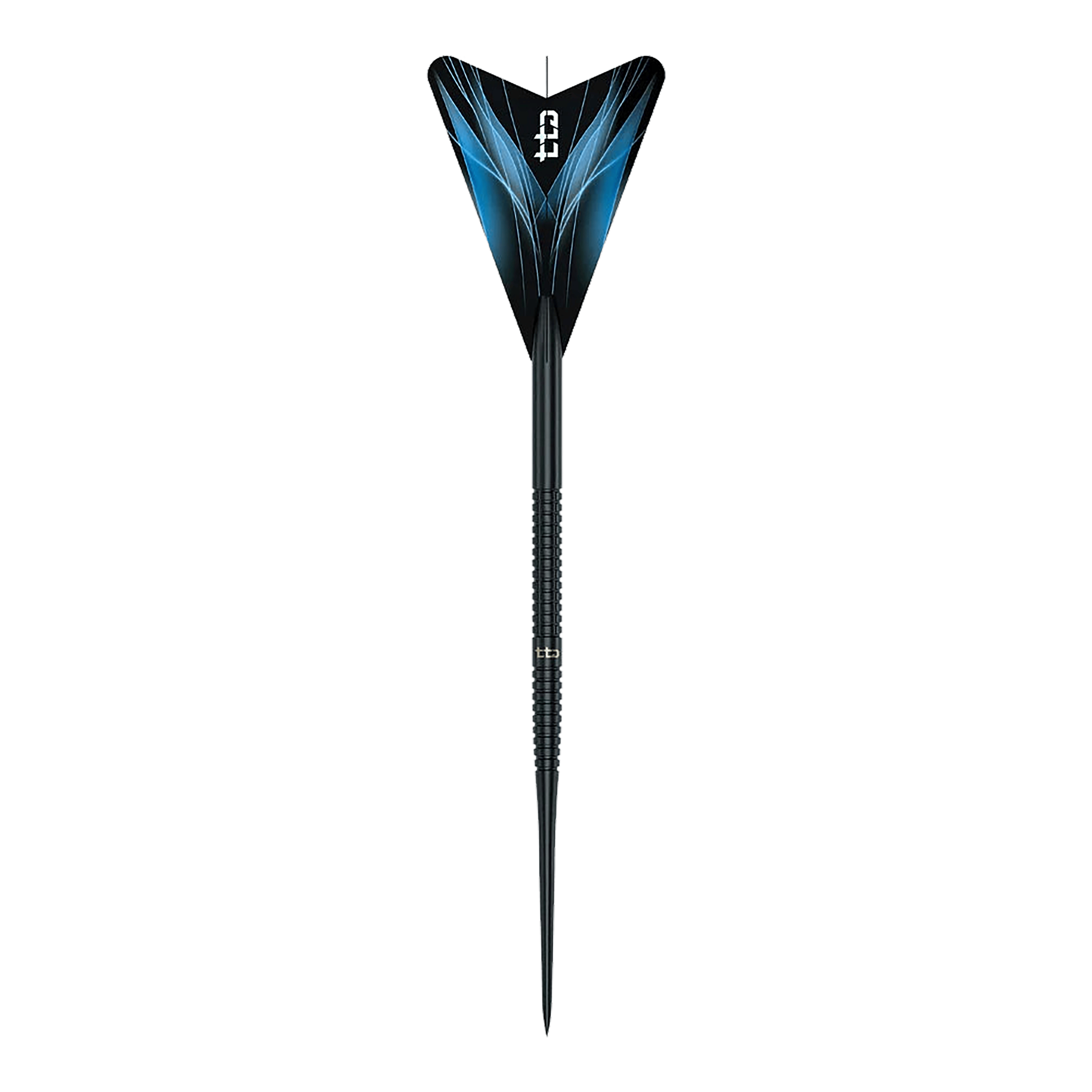 Dardos de acero Caliburn TTD Complete Titanium T1 negros - 5 g Auf dem Bild befindet sich das Produkt Caliburn TTD Complete Titanium T1 Black Steeldarts - 5g. Das Dart-Set ist in Schwarz gehalten.