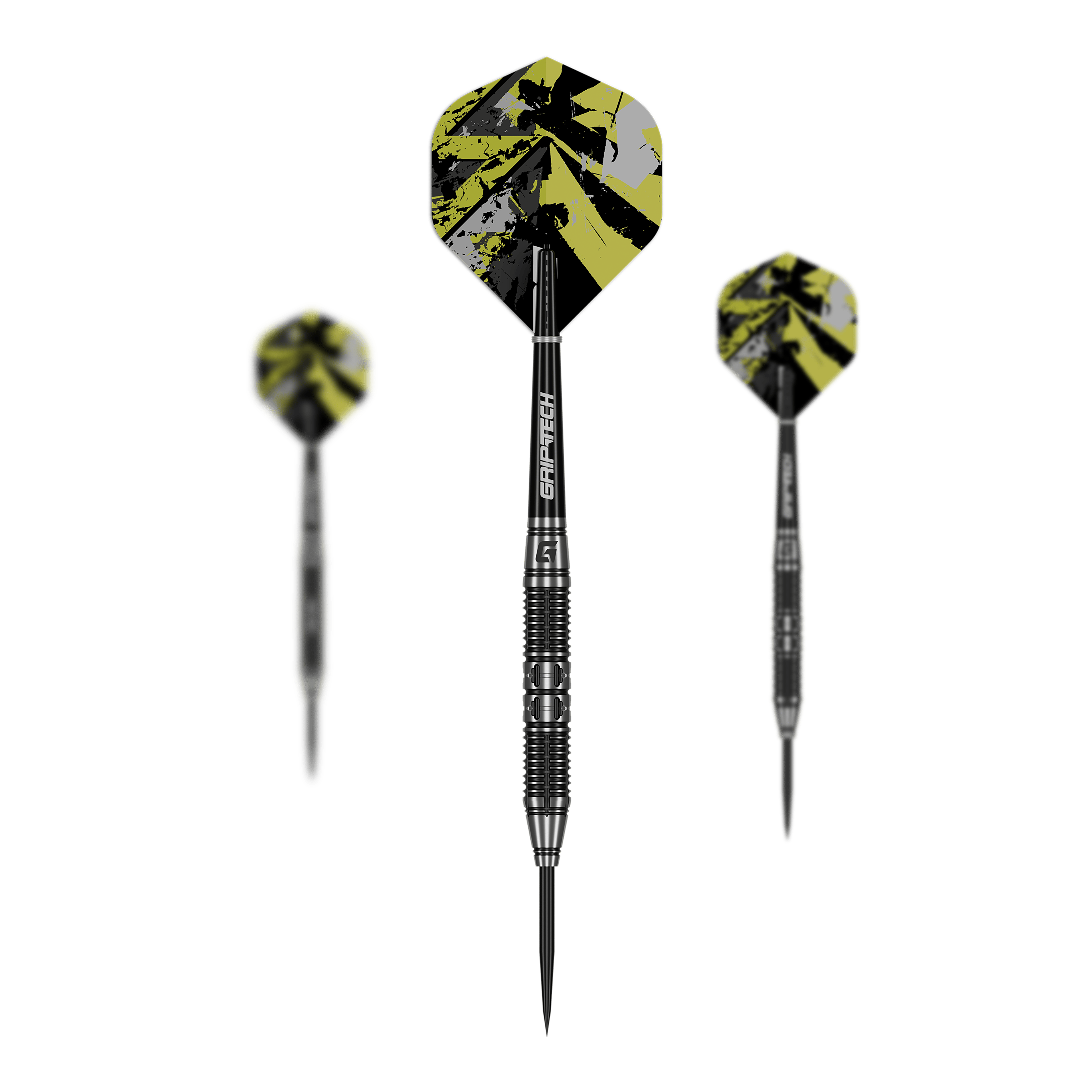 Dardos de acero con mancuernas GOAT Auf dem Foto ist das Set GOAT Dumbbell Steeldarts zu sehen. Das Set enthält mehrere Steeldarts.