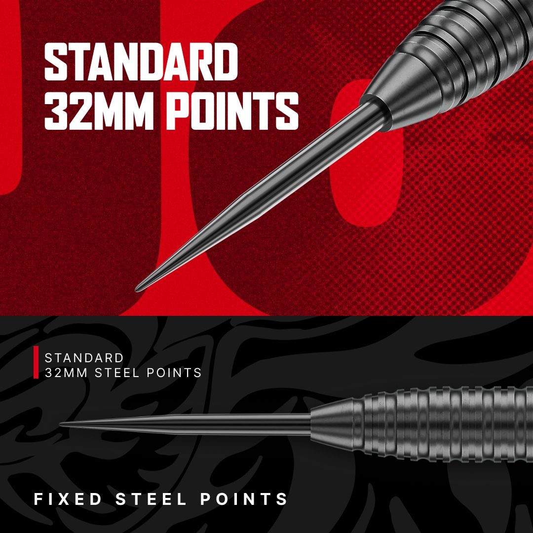 Dardos de acero Red Dragon Jonny Clayton Core Brass - 21 g Gezeigt werden die Red Dragon Jonny Clayton Core Brass Steeldarts - 21g. Die Darts sind mit roten Flights ausgestattet.