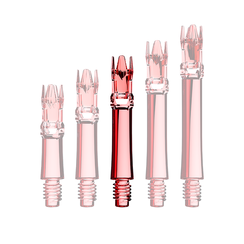 Ejes de repuesto L-Style L-System - Rojo transparente Hier sieht man eine rote transparente Ersatzshaft. Die Shaft ist von der Seite zu erkennen.