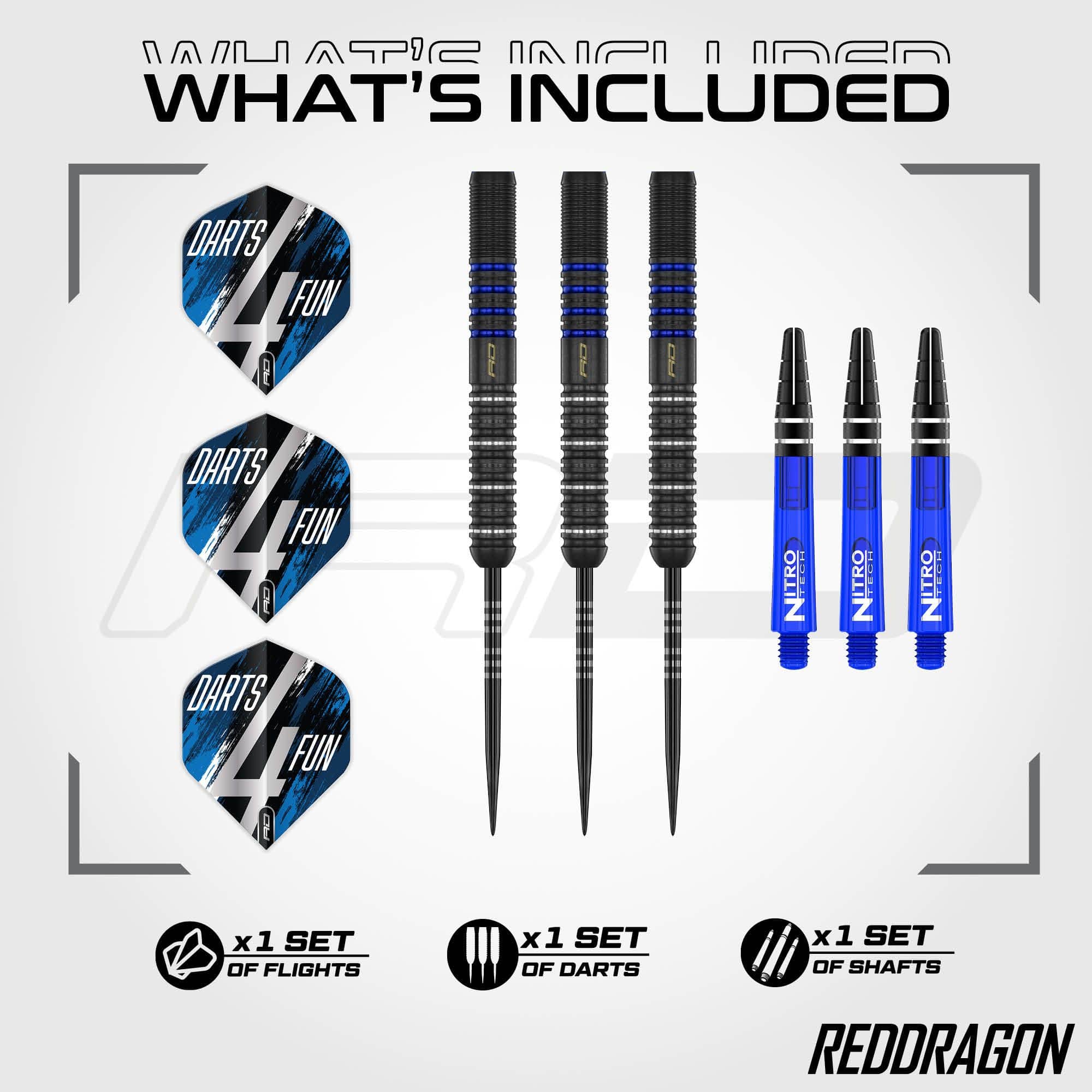 Dardos de acero Red Dragon David Williams V1 - 23 g Abgebildet sind Red Dragon David Williams V1 Steeldarts - 23g. Die Steeldarts zeichnen sich durch hochwertige Verarbeitung aus.