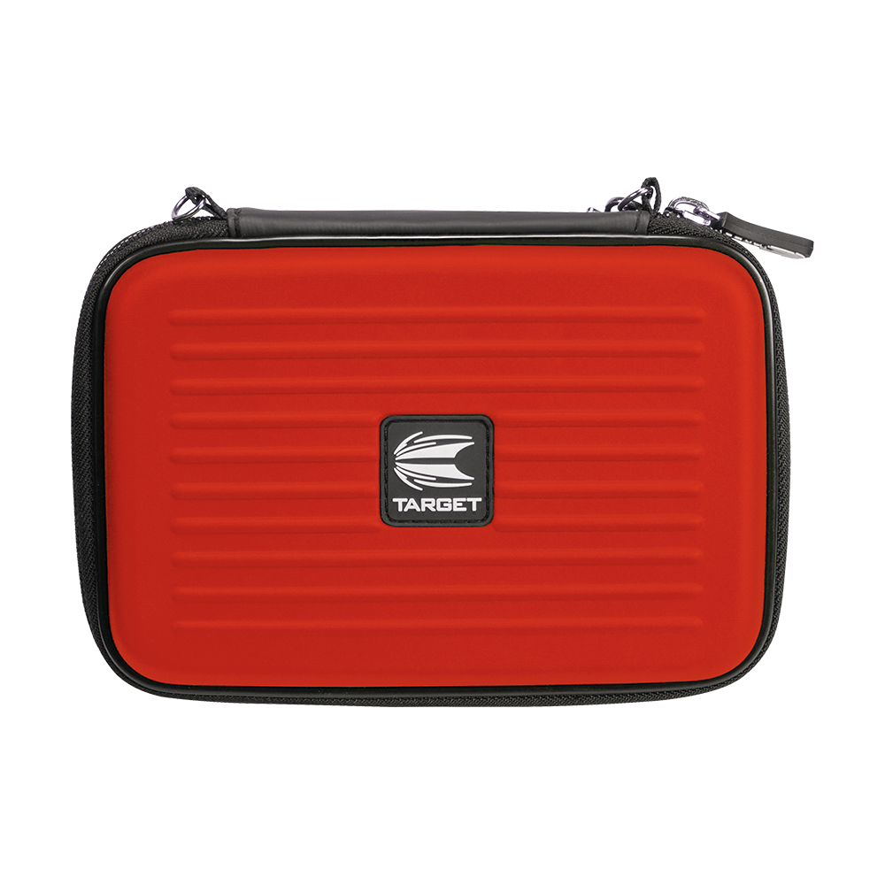 125855_Target_Takoma_XL_Dartwallet_Rot_1 Das Bild zeigt ein rotes Dartwallet mit dem Namen "Target Takoma XL". Auf der Vorderseite befindet sich das Target-Logo in der Mitte.