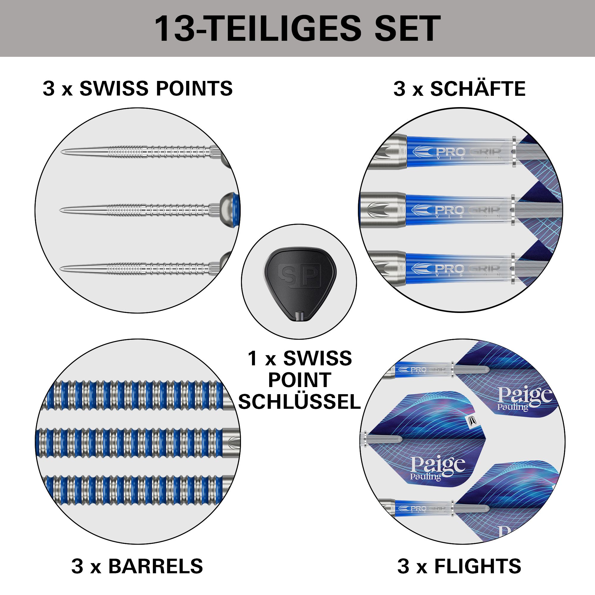 Dardos Steeldarts Target Paige Pauling GEN1 Swiss Points - 22 g Dardos Steeldarts Target Paige Pauling GEN1 Swiss Points - 22 g
