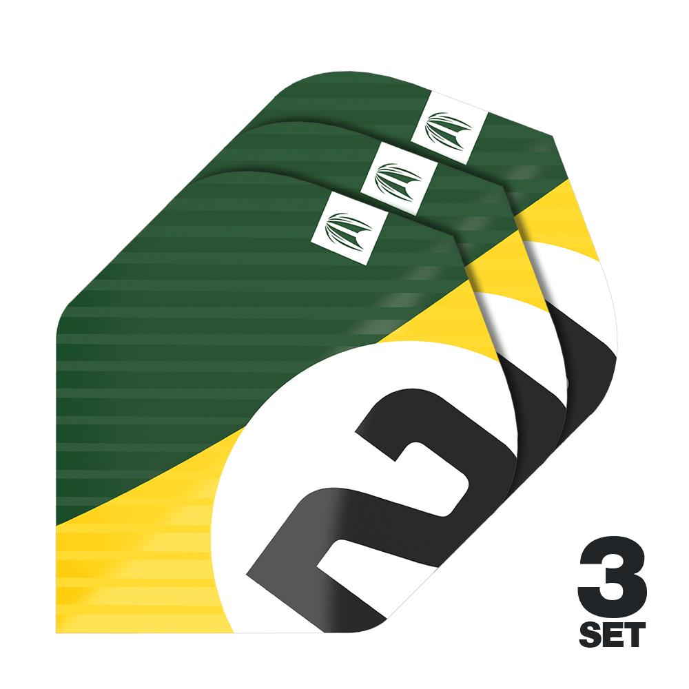 Plumas estándar Target Pro Ultra Chicane Green No2 (3 juegos) Abgebildet ist das Set Target Pro Ultra Chicane Green No2 Standard Flights - 3 Sets. Die Karten sind ordentlich gestapelt.