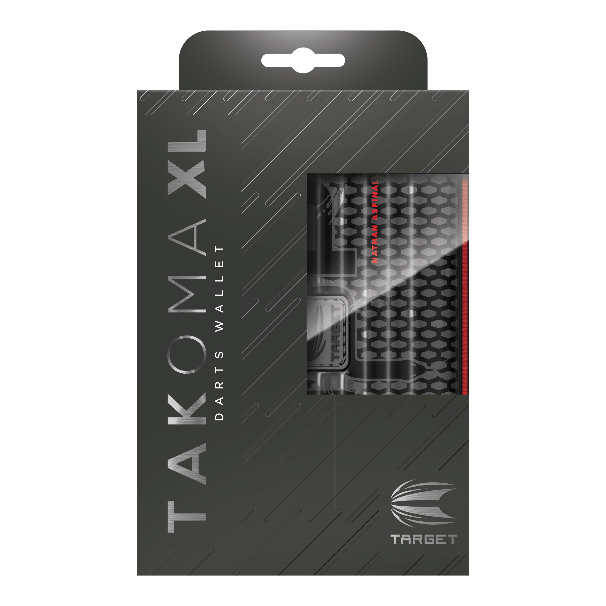 Estuche de dardos Nathan Aspinall Takoma XL Ghost Series Das Takoma XL Ghost Series Nathan Aspinall Dartcase ist auf diesem Bild zu sehen. Diese Darttasche schützt Dartpfeile und Zubehör während des Transports.