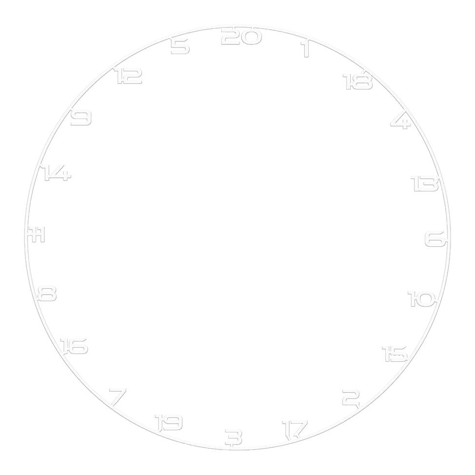 Bild mit dem Dateinamen BT1000100_Bullet_Dartboard_Zahlenring_Wei_1. Es könnte einen weißen Zahlenring für ein Dartboard darstellen.