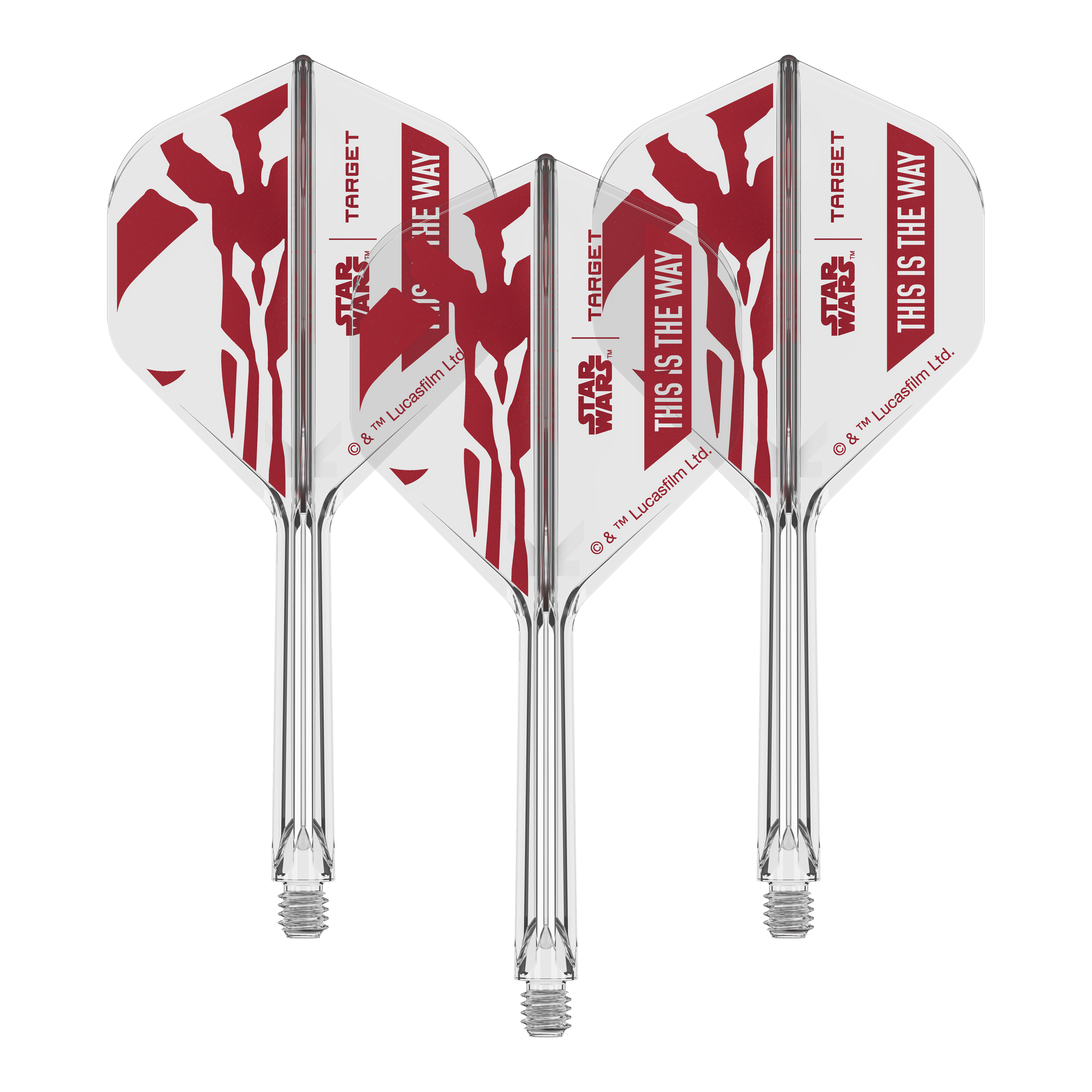 Set Target Star Wars K-Flex Mandalorian No2 Vuelos estándar Bild eines Star Wars K-Flex 'This Is The Way' Produkts. Zu sehen sind Standard Flights mit 33 mm Länge.