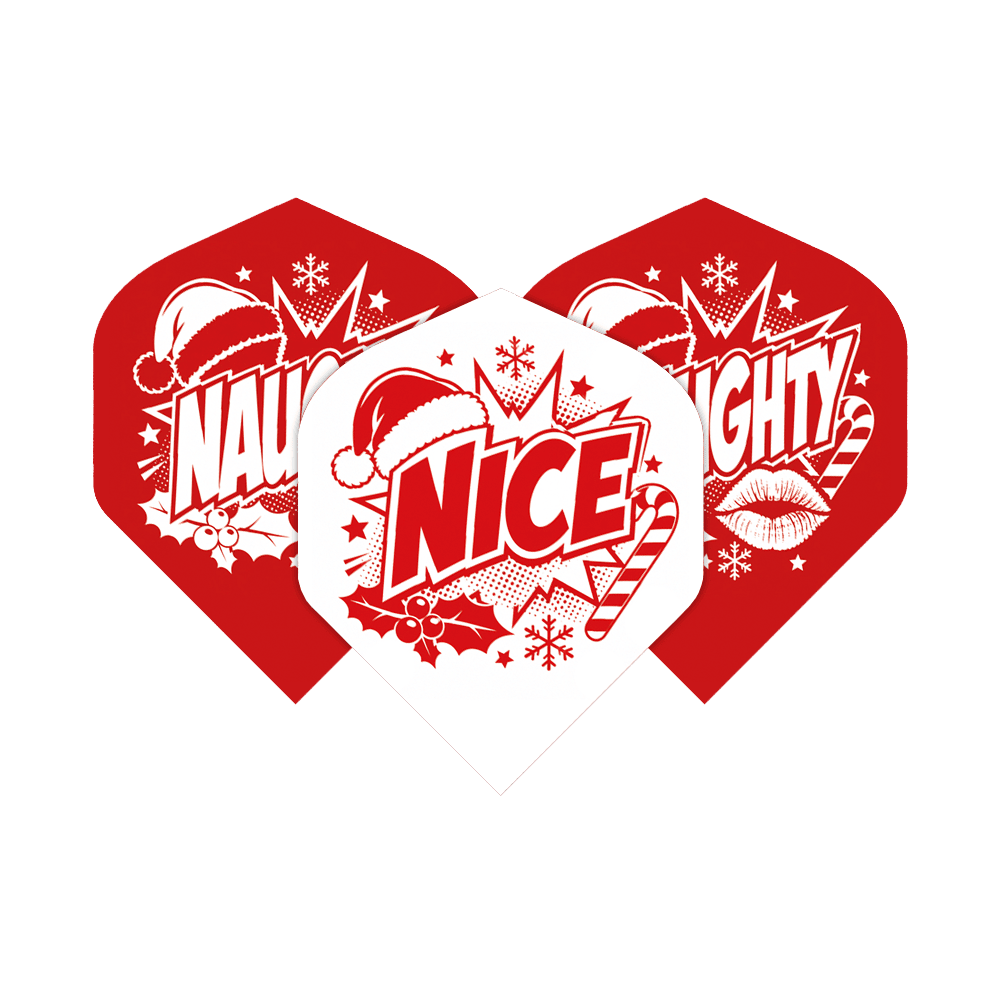 Vuelos estándar McDart Naughty Or Nice No2 Abgebildet ist das Produkt McDart Naughty Or Nice No2 Standard Flights. Es handelt sich um Dartflights in Standardgröße.