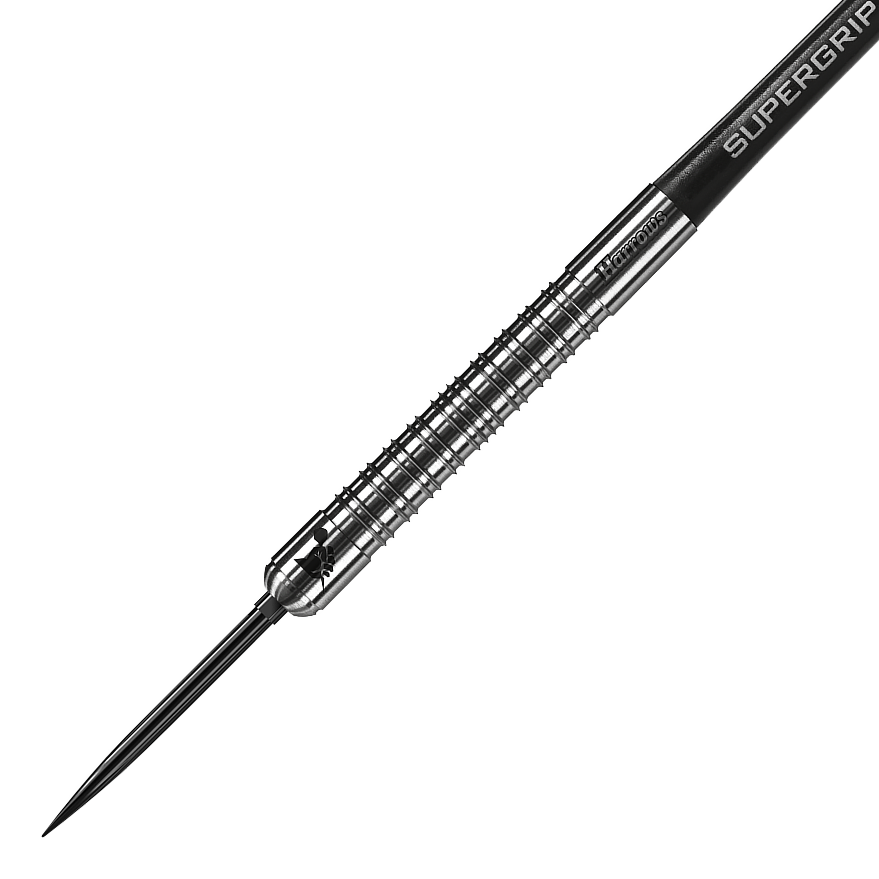 Dardos de acero Harrows Supergrip 90 Quick Point Das Bild zeigt die Harrows Supergrip 90 Quick Point Steeldarts. Der Dart ist auf weißem Hintergrund abgebildet.