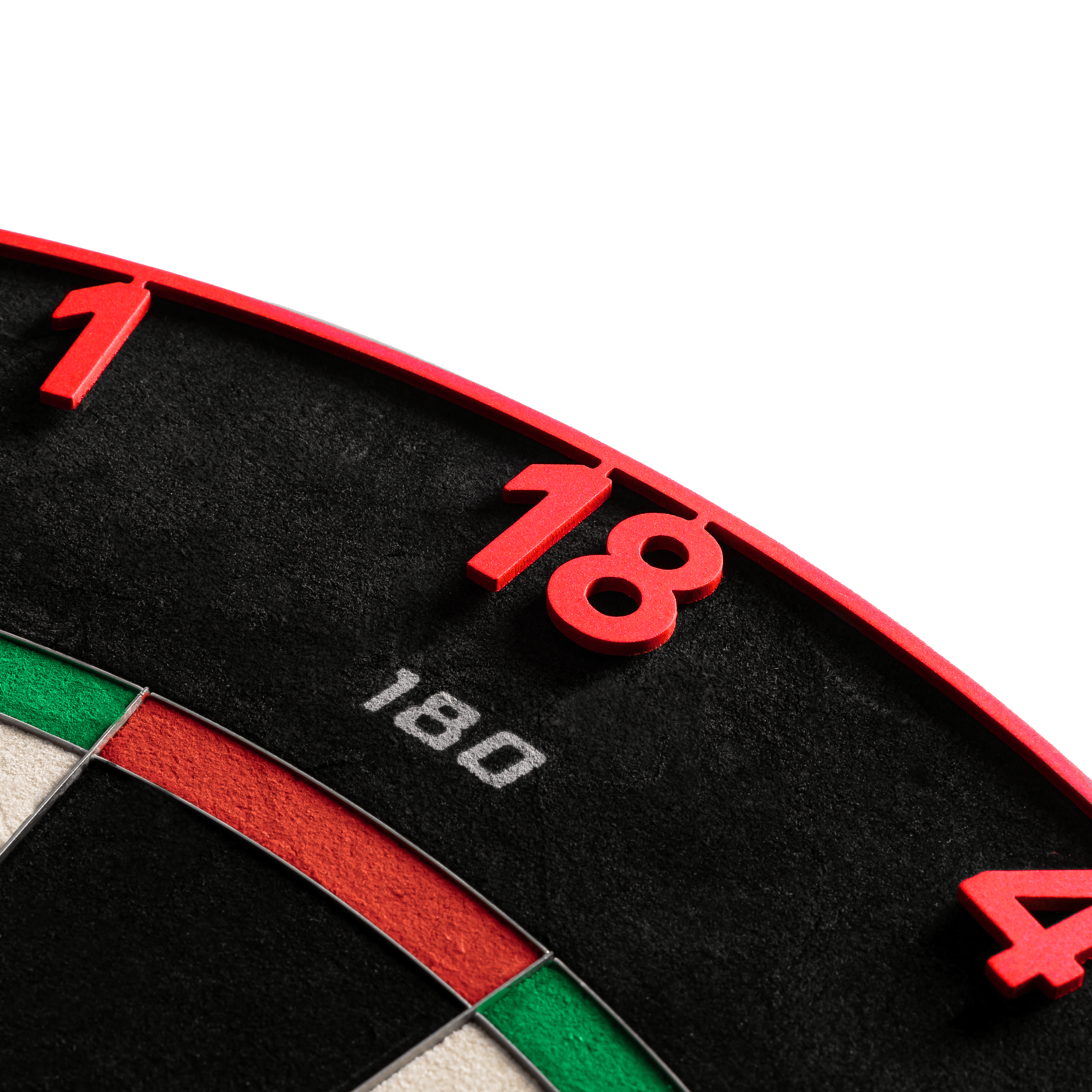 Diana de dardos de acero Endorphine de precisión 180 con anillo numerado - Rojo Infierno Dieses Bild zeigt das Precise 180 Endorphine Steeldartboard mit Nummernring in Inferno Red. Das Dartboard eignet sich ideal für anspruchsvolle Dartspieler.
