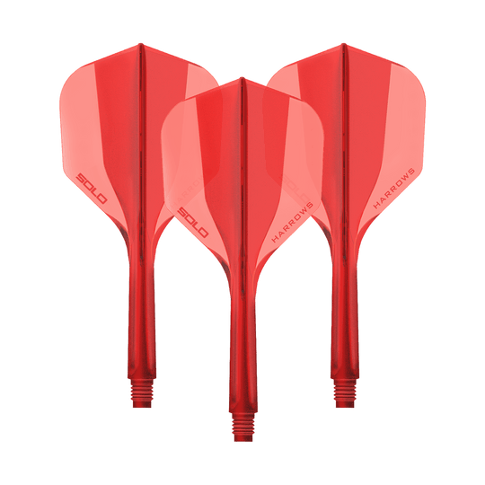 Sistema de eje de vuelo Harrows Solo No6 - Rojo Ein Flight-Shaft-System in Rot wird gezeigt. Das Bild zeigt das Harrows Solo No6 Flight Shaft System mit einer Länge von 27 mm.