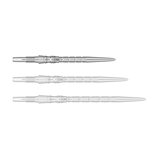 Puntas de dardo de acero Target Signature Swiss Point TRB - plateadas Abgebildet ist eine einzelne silberfarbene Dartspitze mit einer Länge von 30 mm. Das Produkt scheint aus der Serie 'Target SwissPoint Signature TRB' zu stammen.