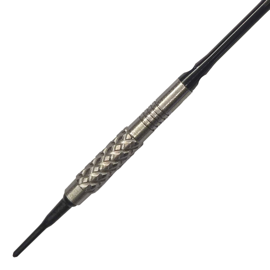 Dardos blandos McDart 85 Tungsten V4 - 16 g Dies ist ein McDart 85er Tungsten V4 Softdart mit einem Gewicht von 16g. Der Dartpfeil hat eine silberne, gerändelte Griffzone für besseren Halt.