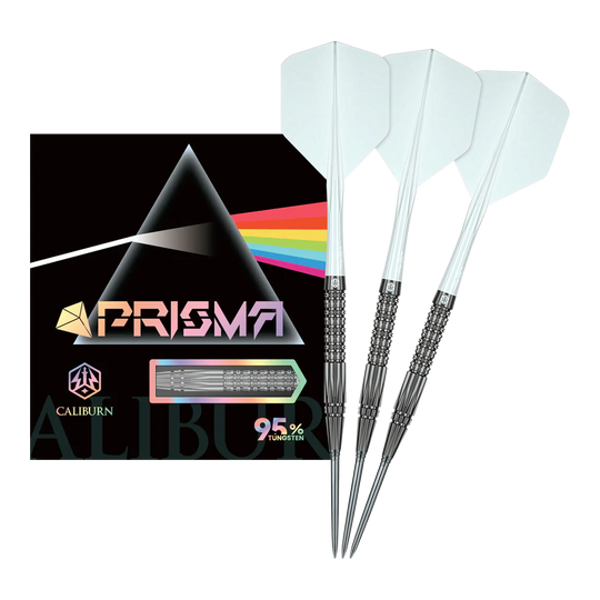 Dardos de acero Caliburn Prisma P2 - 20,5 g Auf dem Bild sieht man die Caliburn Prisma P2 Steeldarts, 20,5g. Diese Steeldarts bieten ein modernes Design für Turnierspieler.