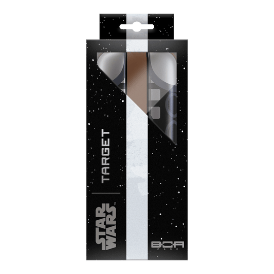 Estuche para dardos Star Wars Boa de Target - Mandalorian Dieses Bild präsentiert das Target Star Wars Boa Dartcase - Mandalorian. Das Dartcase ist im Stil der Mandalorian-Serie gestaltet.