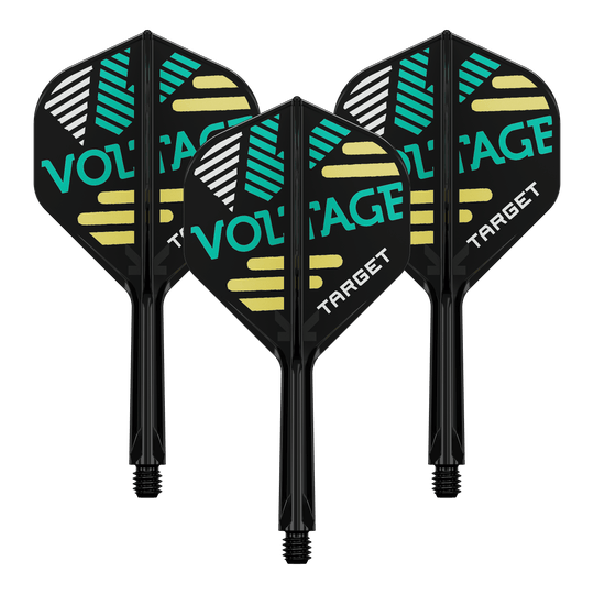 Das Target K-Flex Rob Cross No2 Standard Flight-Shaft-System mit einer Länge von 26 mm ist auf diesem Bild zu sehen. Es eignet sich als Zubehör für Darts.