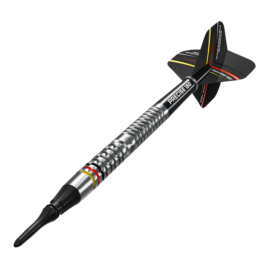 Dardos blandos Precise 180 Ricardo Pietreczko GEN1 Das Bild zeigt die Precise 180 Ricardo Pietreczko GEN1 Softdarts. Diese Darts sind speziell für Softdart-Liebhaber entwickelt.