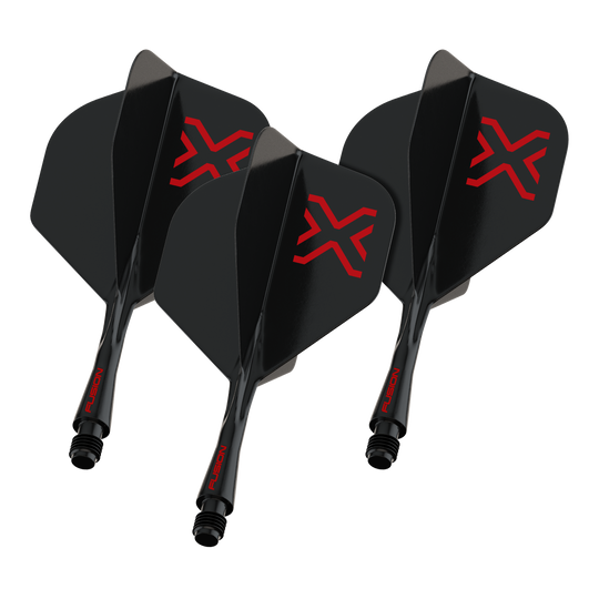 Sistema de eje de vuelo estándar Winmau Fusion Blade X No2 - Negro Das Foto zeigt einen Artikel namens 8863_Winmau_Fusion_Blade_X_No2_Standard_Flights_Schwarz_22mm_1Set. Vermutlich handelt es sich um ein Set schwarzer Dart-Flights der Größe 22mm.